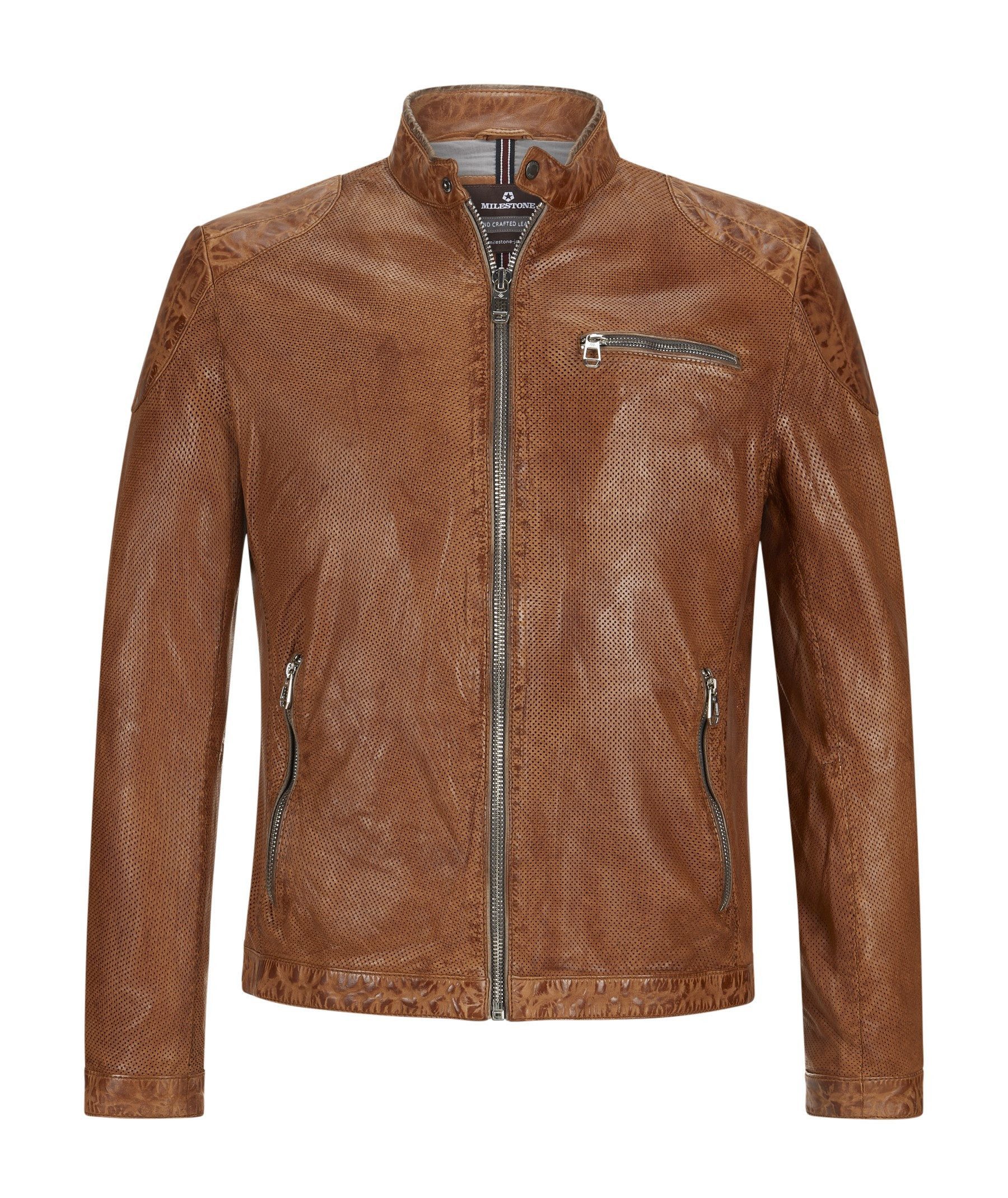 Milestone Lederjacke MSElvio aus gewaschenem Lamm günstig online kaufen