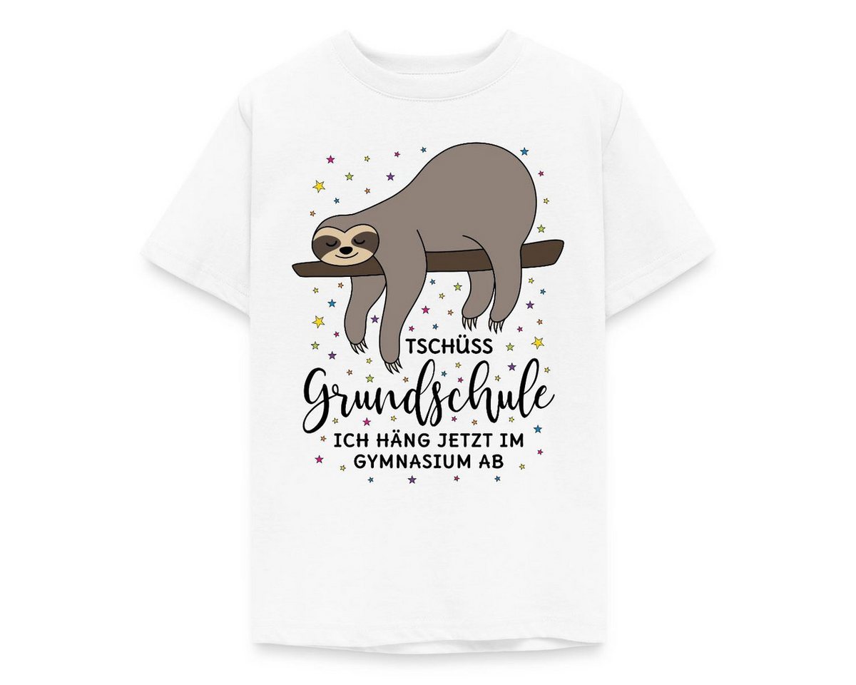 Spreadshirt T-Shirt Tschüss Grundschule Faultier Grundschulabschluss Teenager T-Shirt (1-tlg)