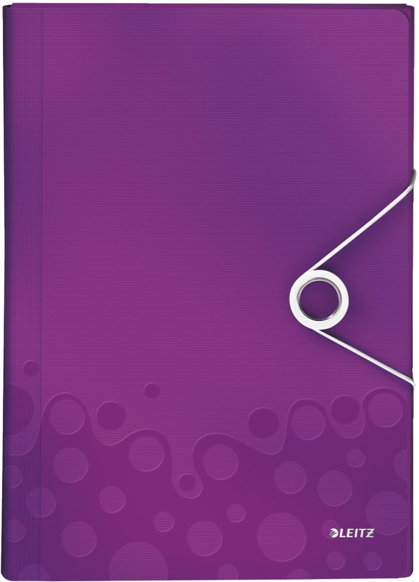 LEITZ Fächermappe Projektmappe Wow A4 PP 6 Fächer violett (5 Stück)