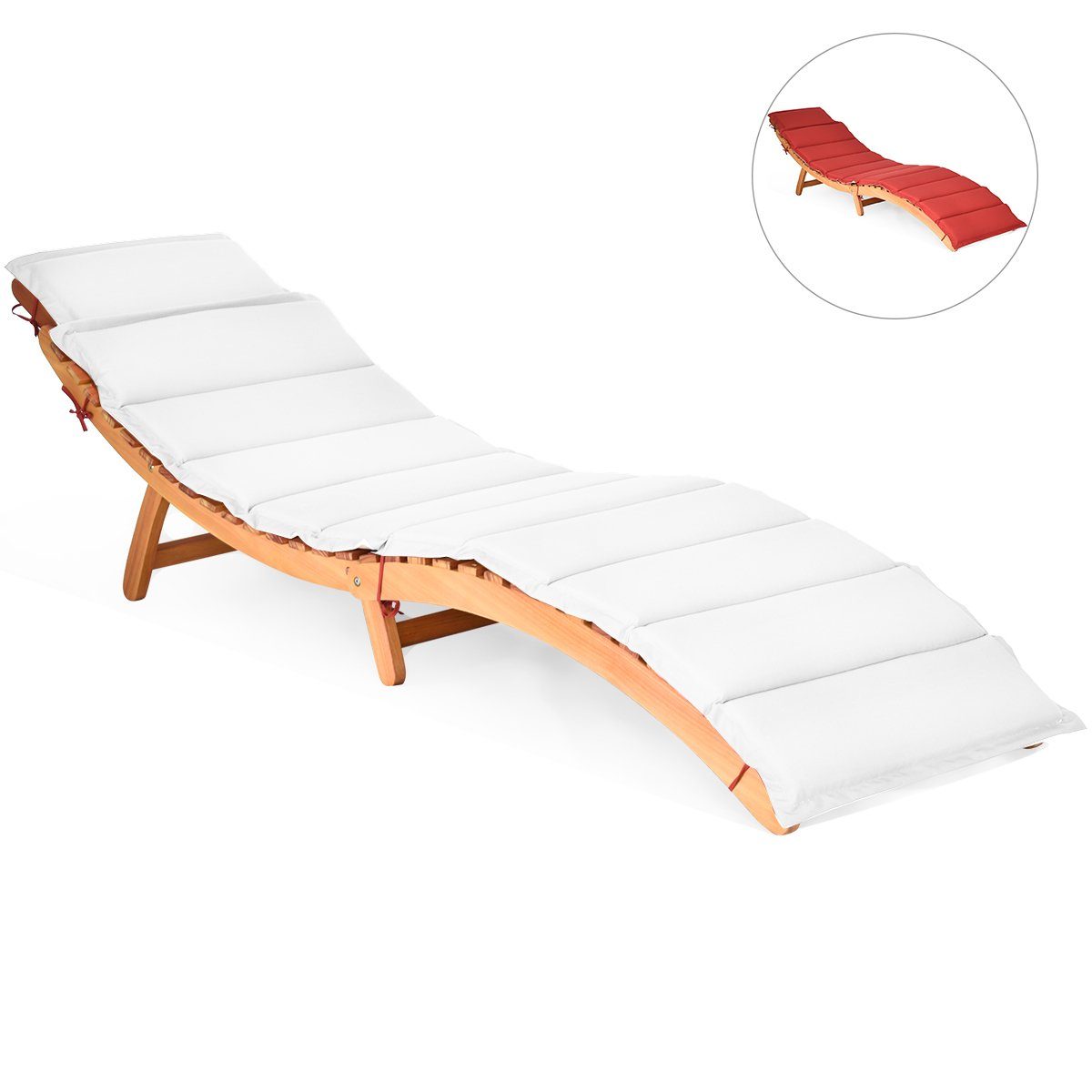 COSTWAY Gartenliege, klappbar, Sonnenliege Massivholz, mit günstig online kaufen