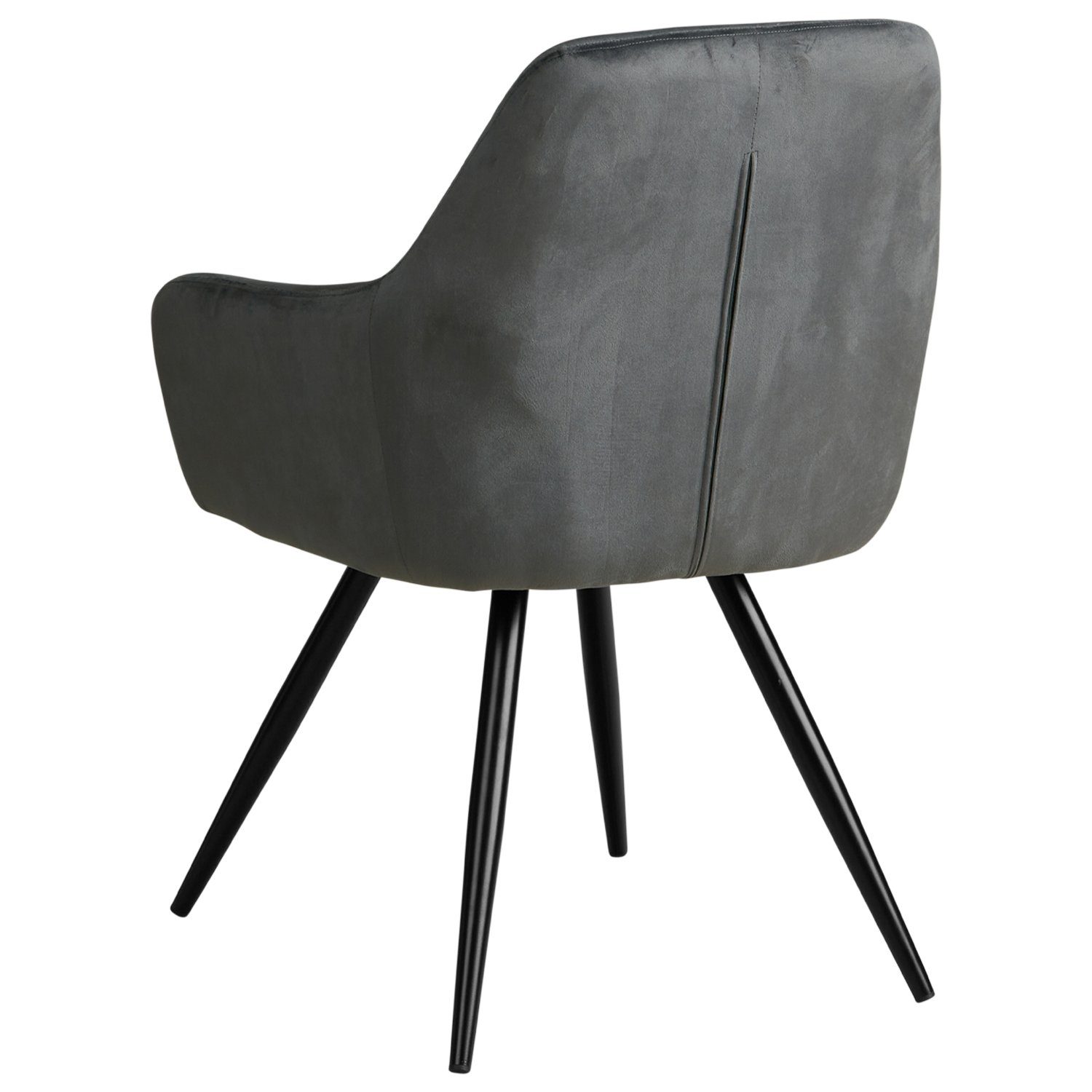 Homestyle4u Esszimmerstuhl Sessel Grau (kein Stuhl Set) Samt Küchenstuhl Esszimmerstuhl