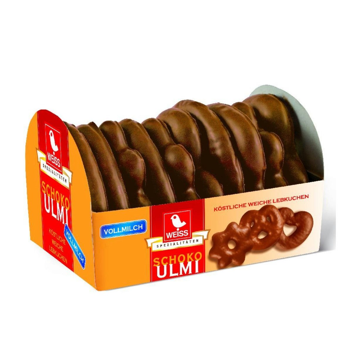 WEISS Süßigkeit, Weiss Schoko Ulmi weiche Lebkuchen mit Vollmilchschokolade 150g