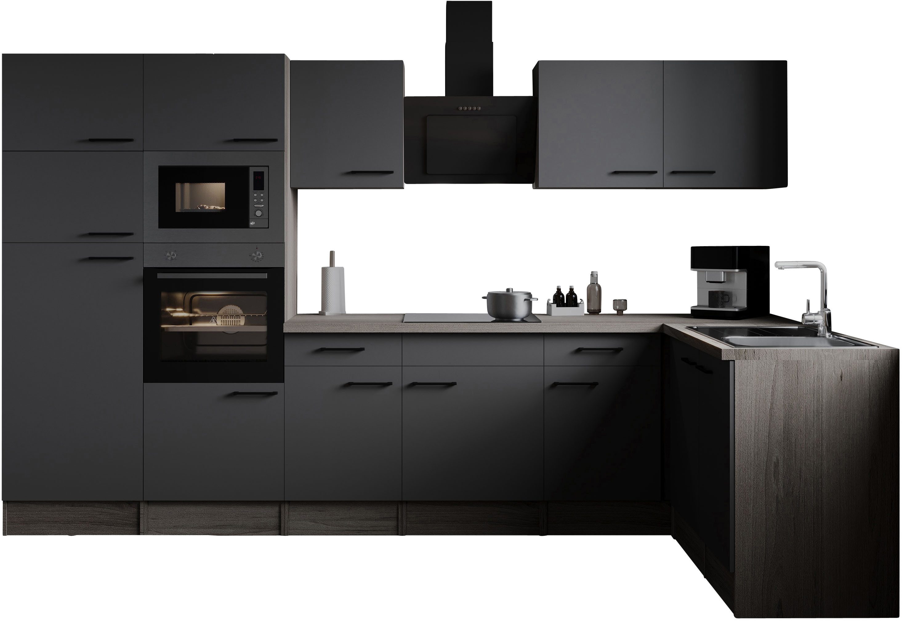 RESPEKTA Winkelküche Oliver, Breite 340 cm, 90 cm Arbeitshöhe, in exklusiver Konfiguration für OTTO