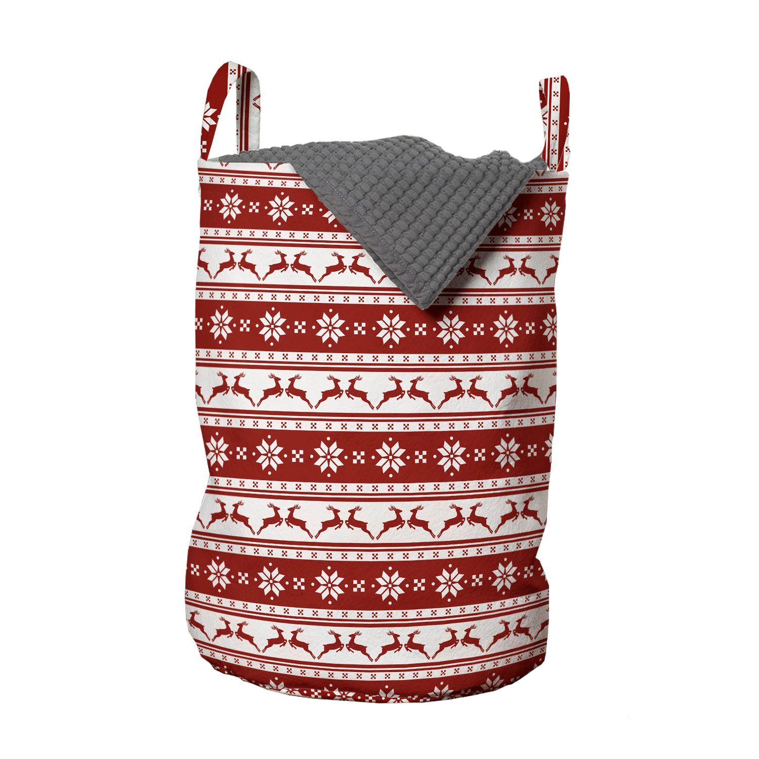 Abakuhaus Wäschesäckchen Wäschekorb mit Griffen Kordelzugverschluss für Waschsalons, Weihnachten skandinavisch | Wäschesäcke