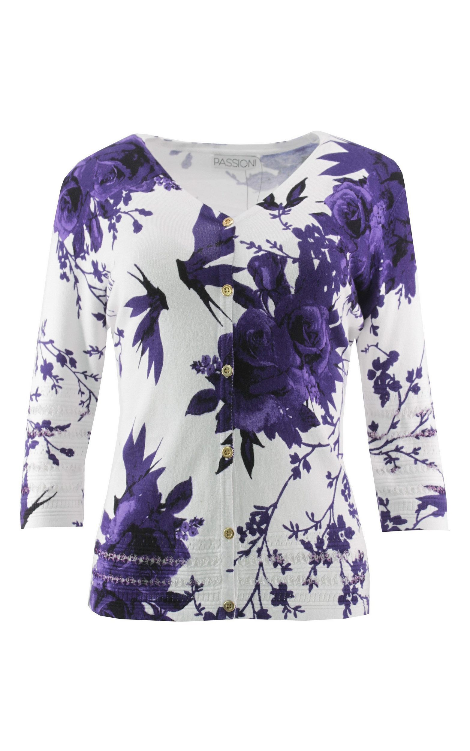 Passioni 2-in-1-Strickjacke Twinset mit Blumenprint