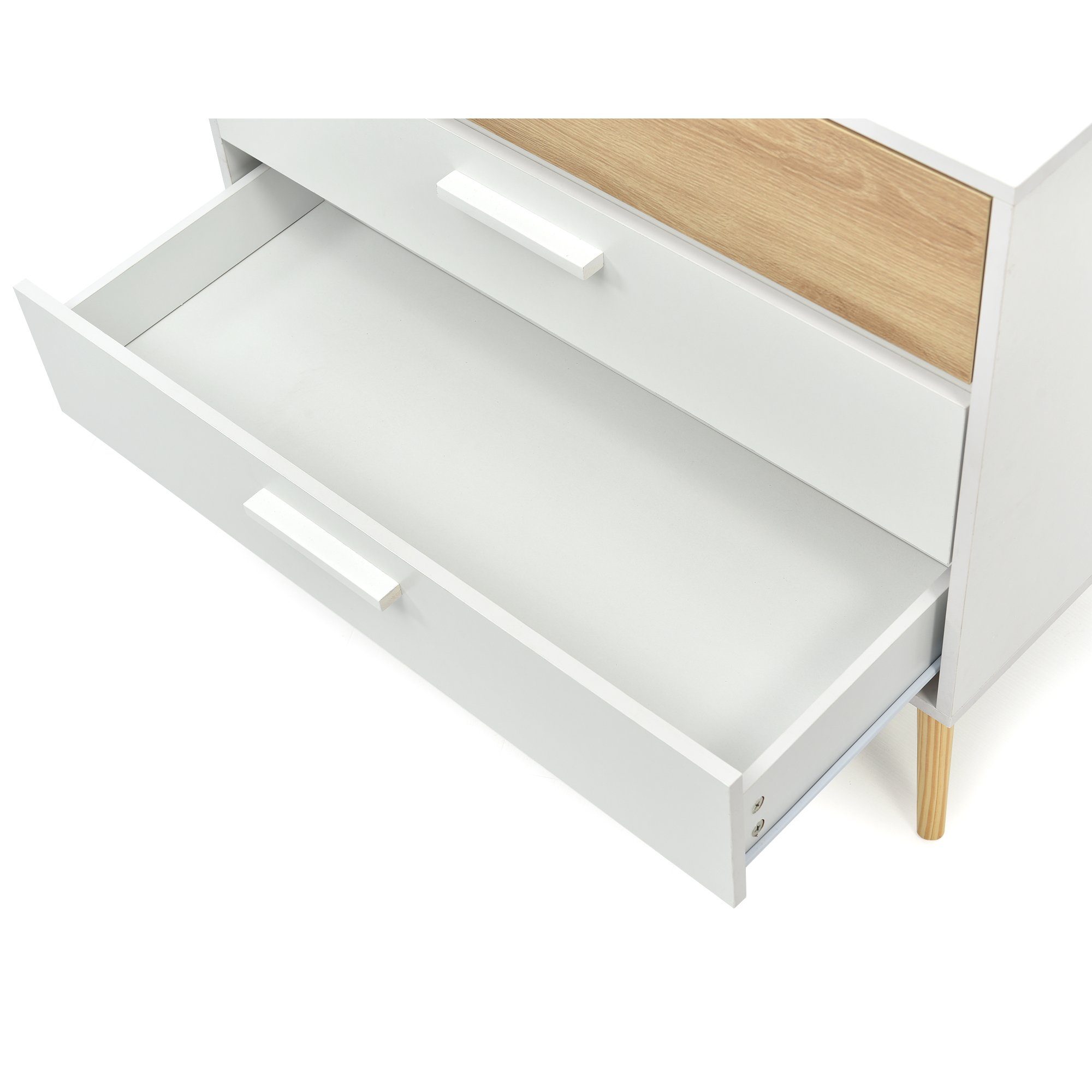Kommode (mit 3 Schubladen), Schubladenkommode Schrank Sideboard 77x91.5x40 cm