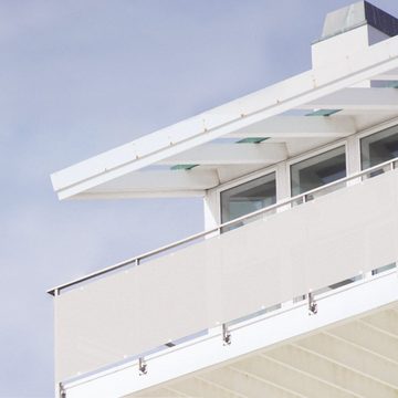 Sekey Balkonsichtschutz Balkon Sichtschutz 120 cm hoch, 500 cm Sichtschutz für Balkon Terrasse PES UV-Schutz Balkonverkleidung Wetterfester, mit Kabelbinder