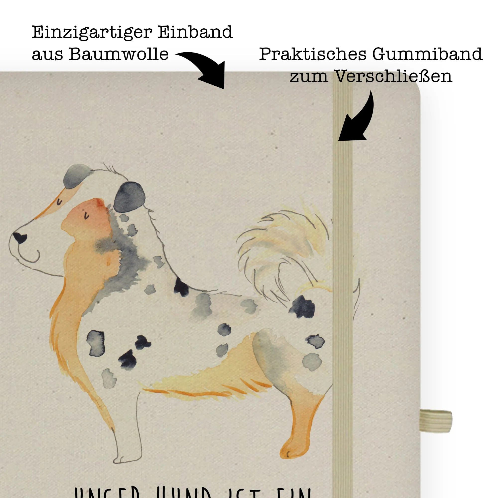 Thumbnail - Mr. & Mrs. Panda Notizbuch Hund Australien Shepherd - Transparent - Geschenk, Hundemotiv, DIN A4 Mr. & Mrs. Panda, Premi...