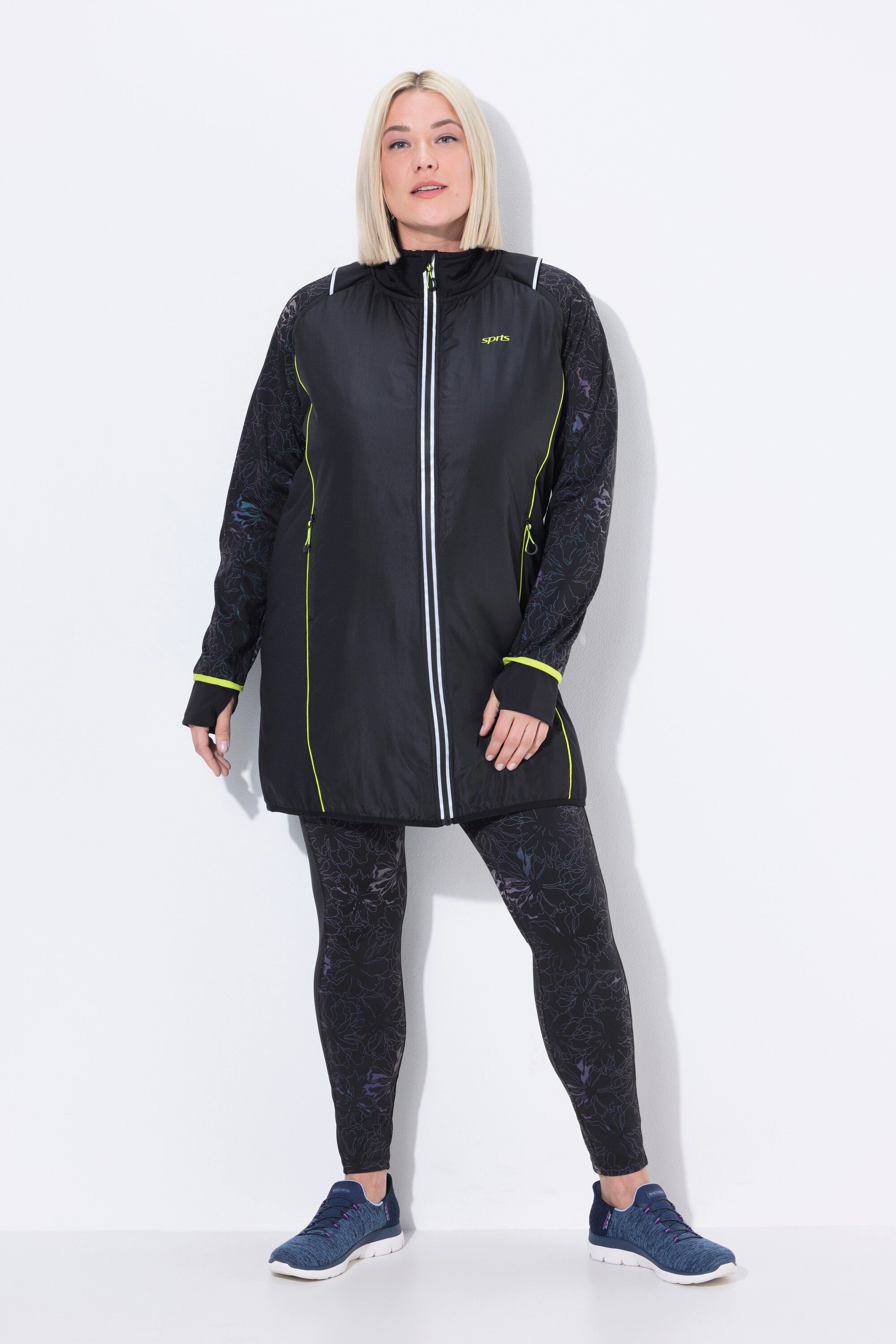 Ulla Popken Sweatjacke 2-in-1-Funktionsmantel Ärmel abnehmbar günstig online kaufen
