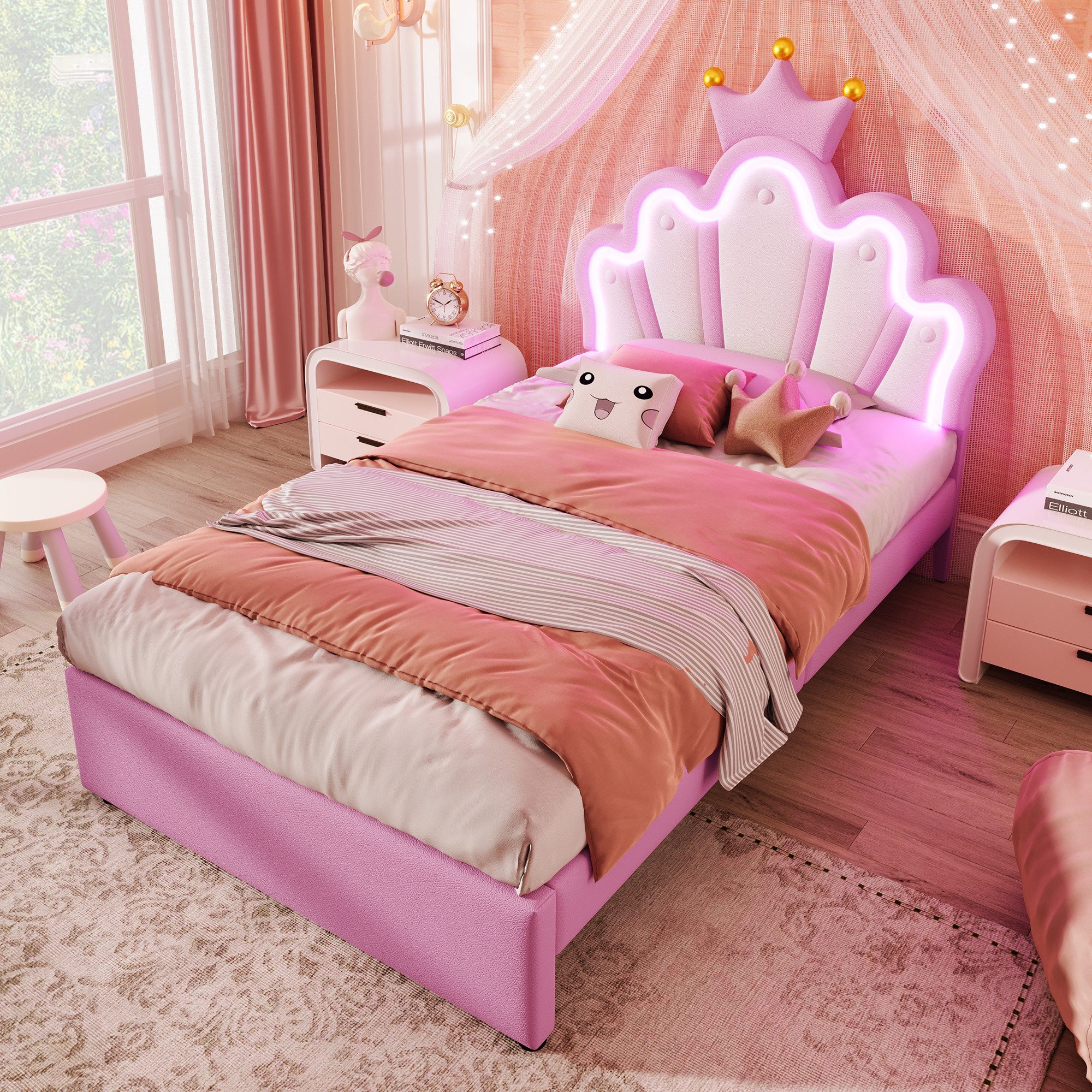 STILVORA Kinderbett 90x200 Polsterbett mit matratze,Bettgestell günstig online kaufen