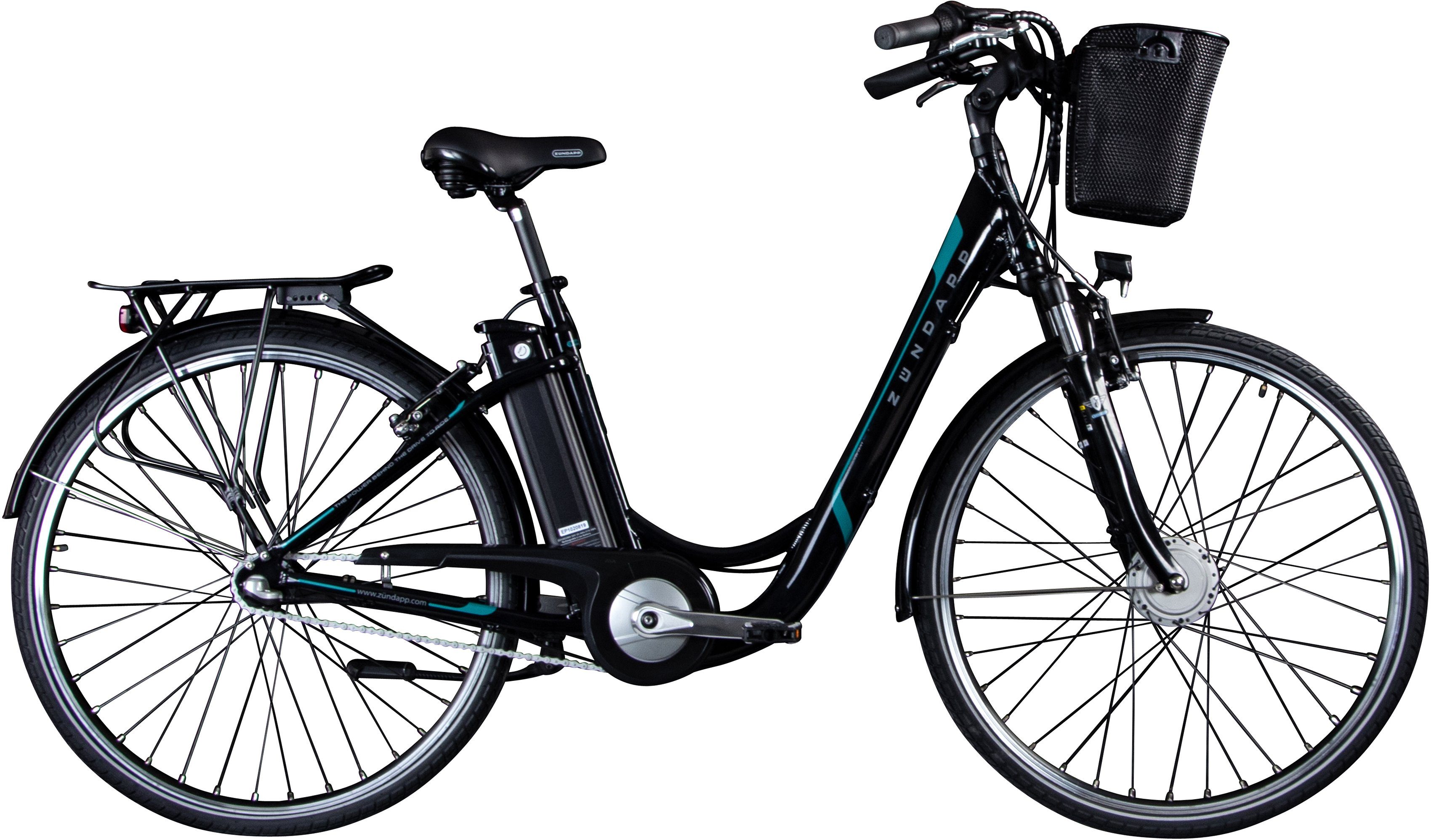 Zündapp E-Bike Z510, 3 Gang Shimano Nexus SC-3C41 Schaltwerk, Nabenschaltung, Frontmotor, 374 Wh Akku