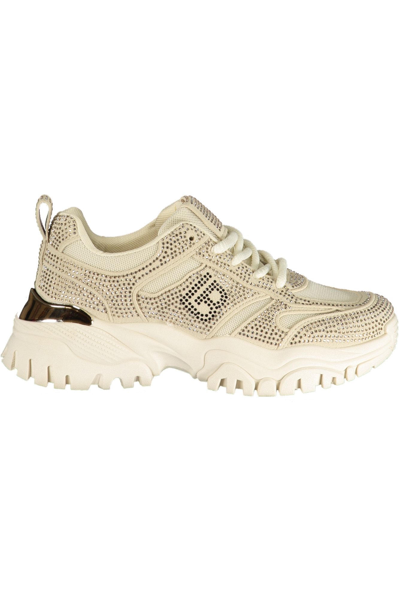 Laura Biagiotti Sneaker Beiger Damen-Sportschuh mit Strass, Kontrastdetails
