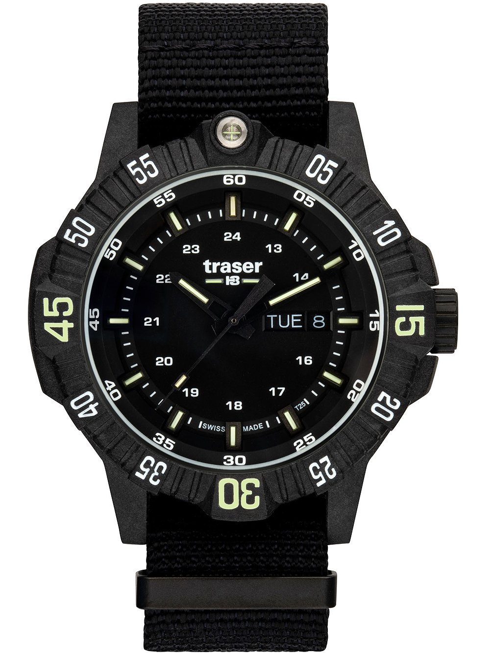 Traser Quarzuhr Traser H3 110722 P99 Q Tactical Black Herrenuhr 46mm 20ATM Traser H3 110722 P99 Q Tactical Black Herrenuhr 46mm 20ATM