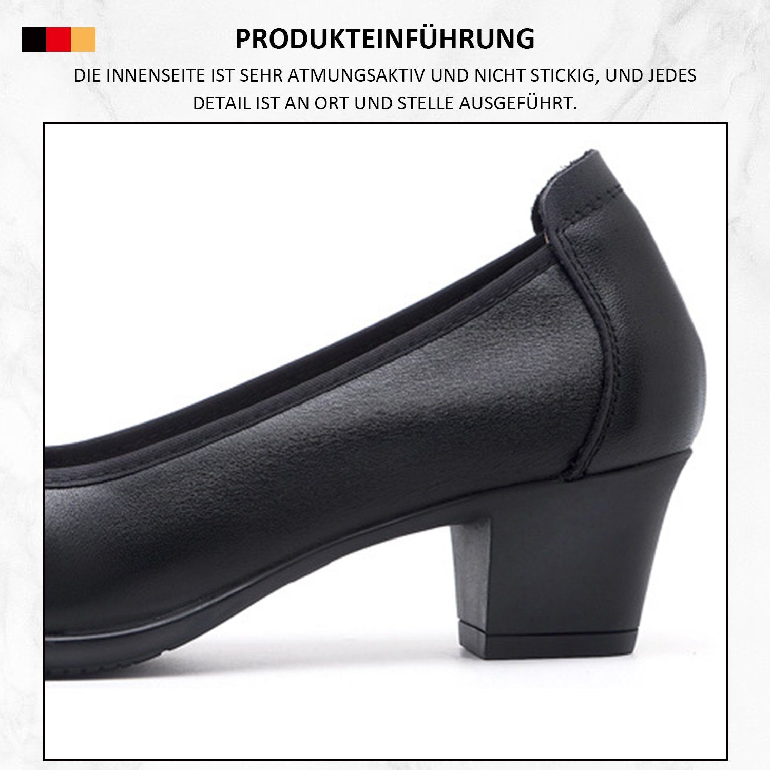 in Schwarz002 formelle Pumps Bequeme MAGICSHE Schuhe mit Zehenpartie geschlossener Linie Pumps Frauen klassischer runder