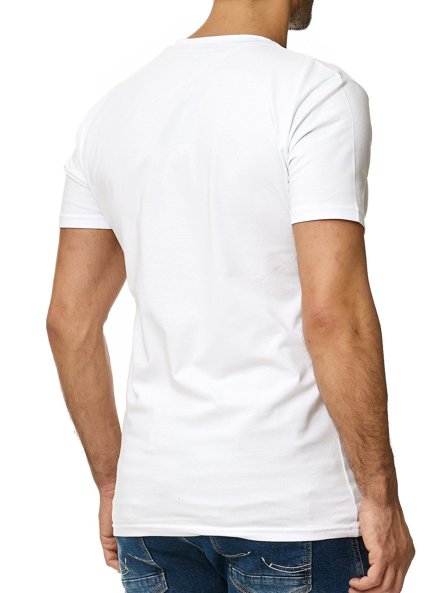 OneRedox T-Shirt 1308C (Shirt Tee, Weiss 1-tlg) Polo Casual Kurzarmshirt Fitness Freizeit