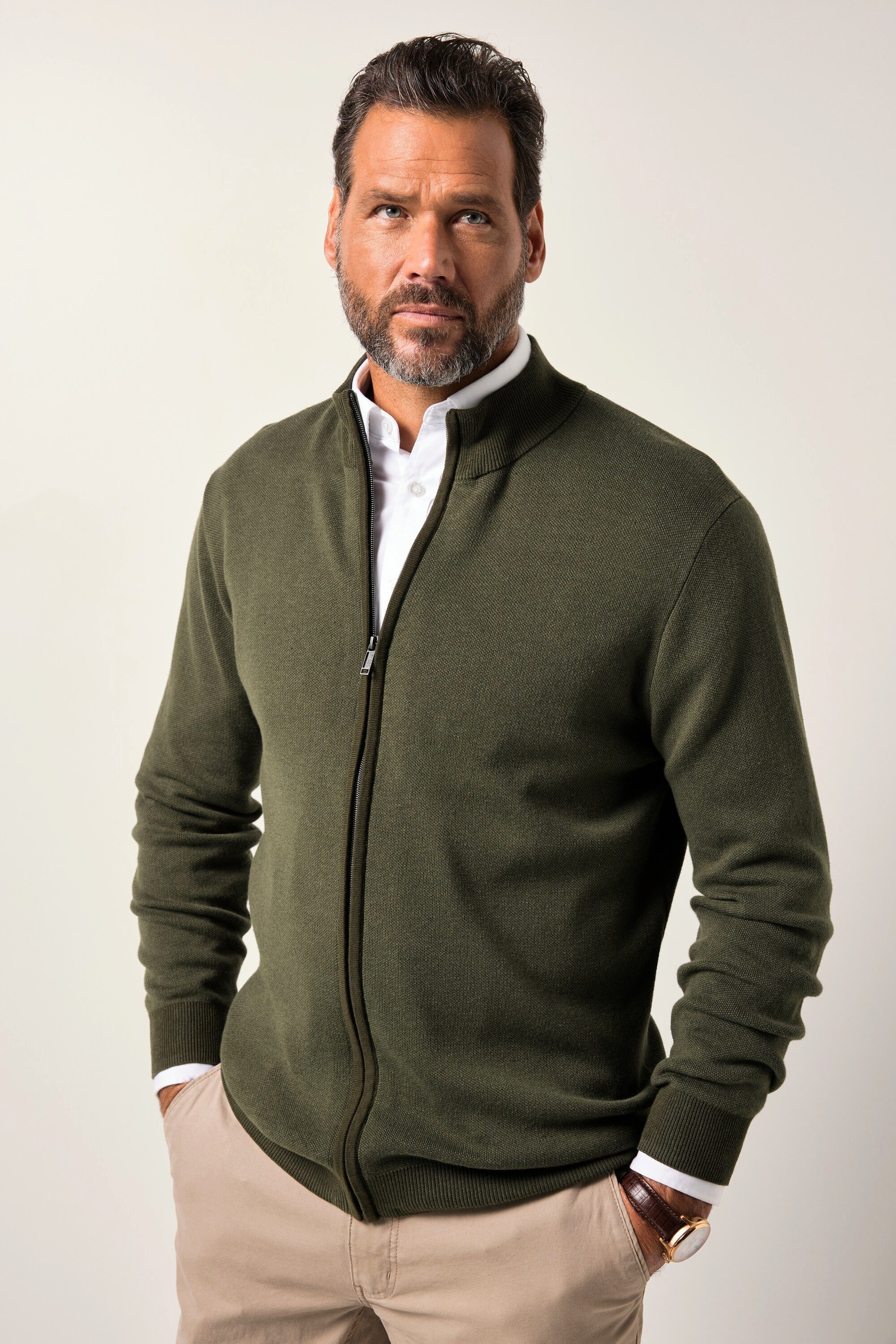 JP1880 Poloshirt JP1880 Strickjacke CashmereTouch Strick Stehkragen günstig online kaufen