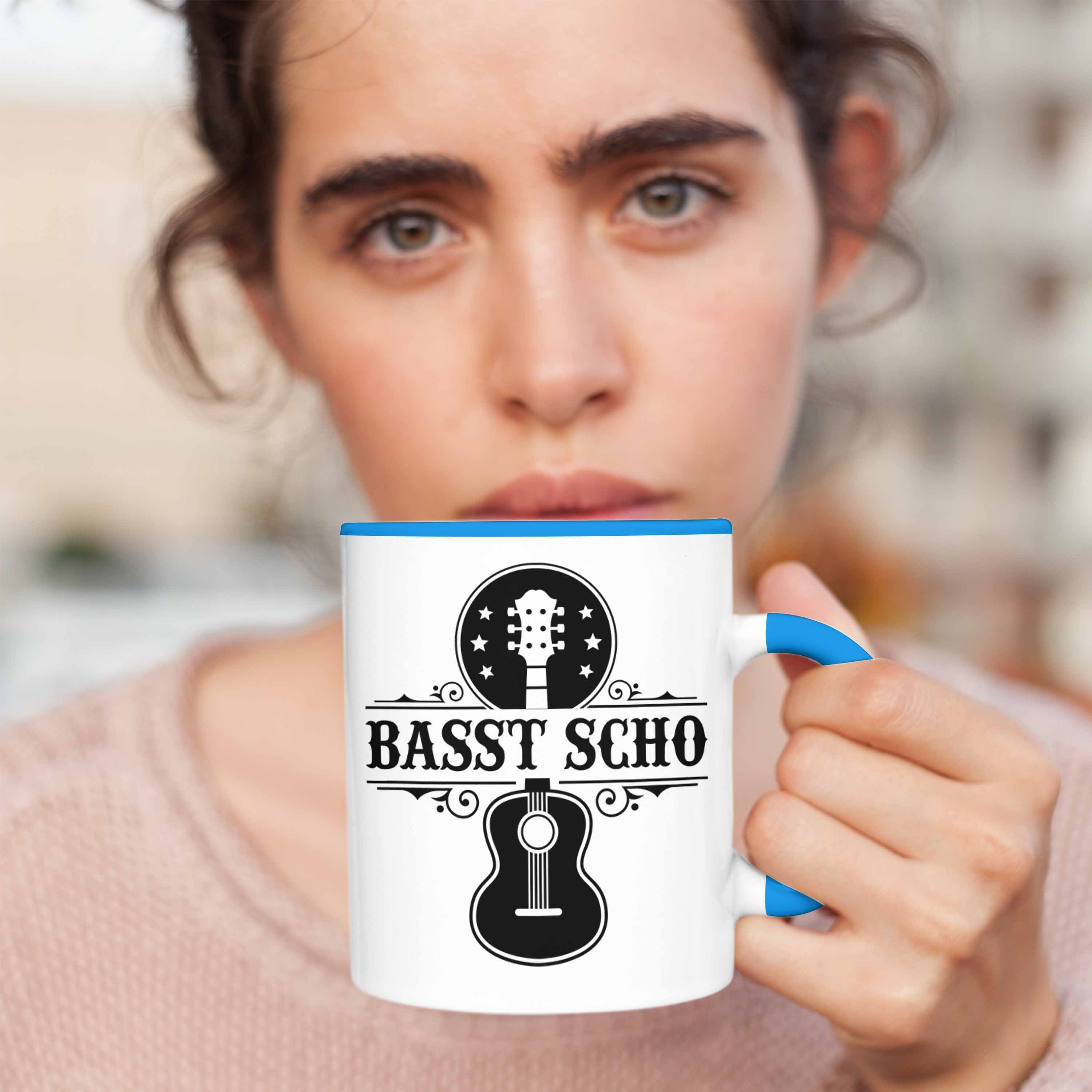 Blau Bass-Spieler Tasse Kaffee-Becher Basst Geschenk S Tasse Geschenkidee Trendation Bassist