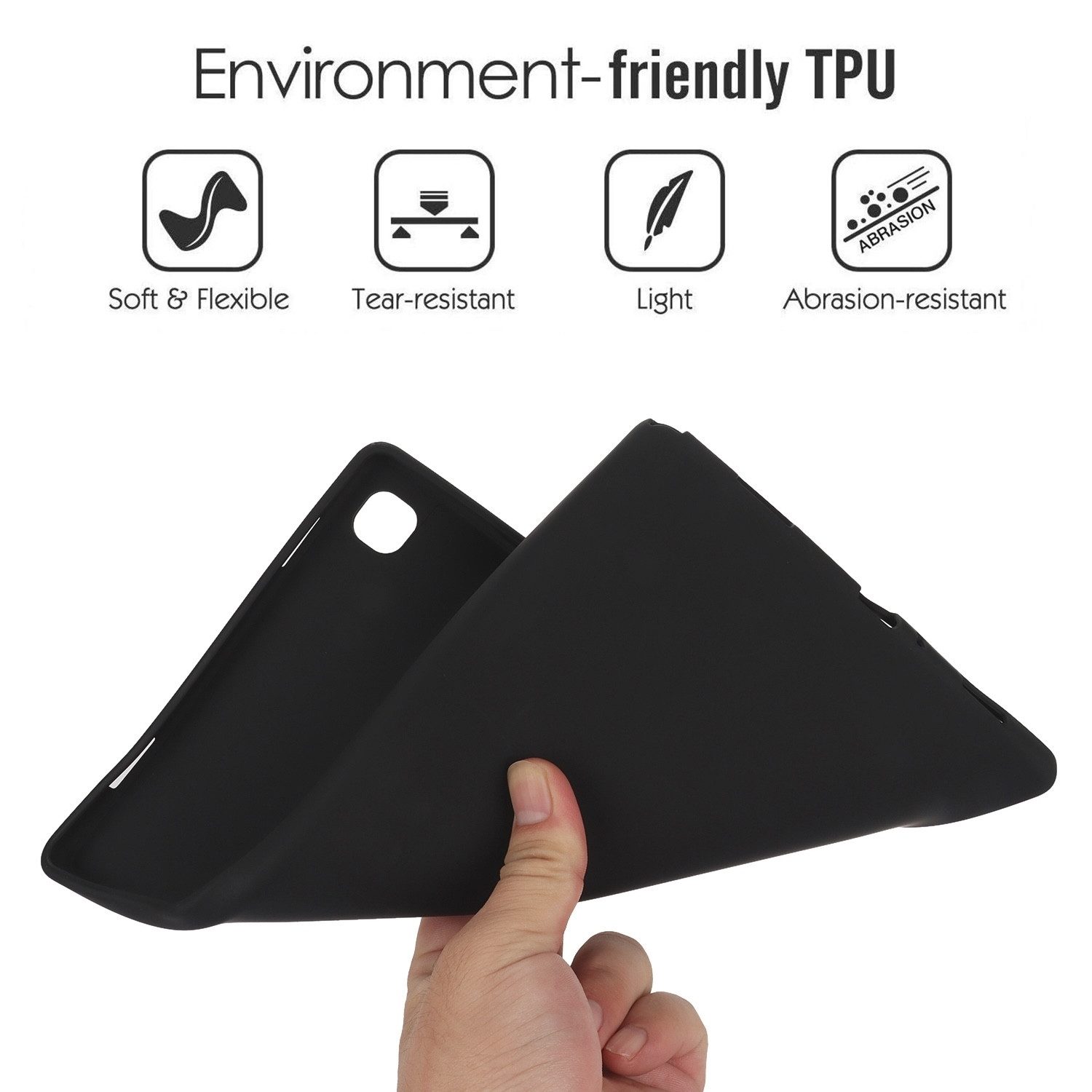 Wigento Tablet-Hülle Für Samsung Galaxy Tab A9 Plus TPU Silikon Hülle Ultra dünn Schwarz