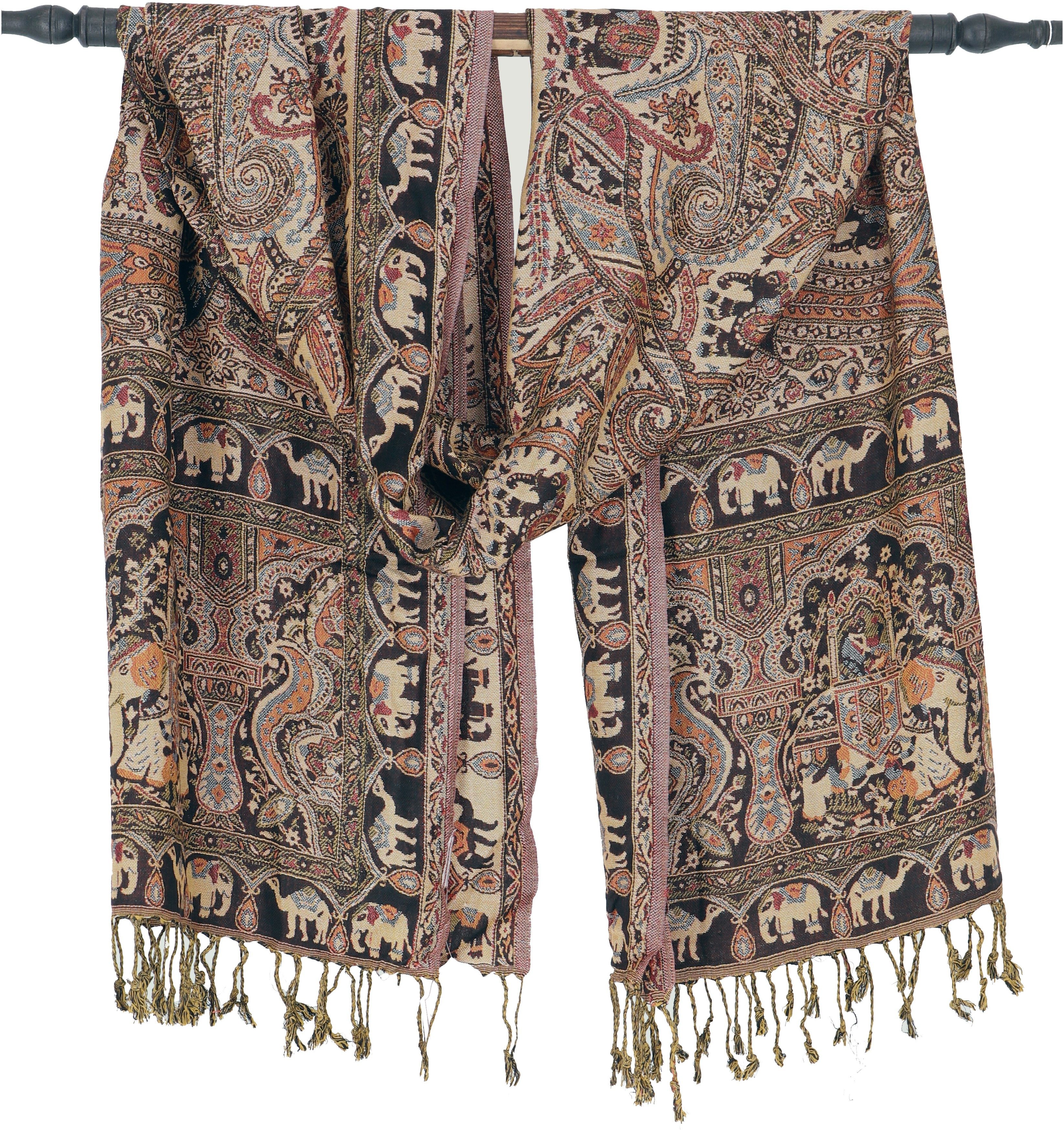 Guru-Shop Halstuch Indischer Schal, Schultertuch, Boho Stola mit..