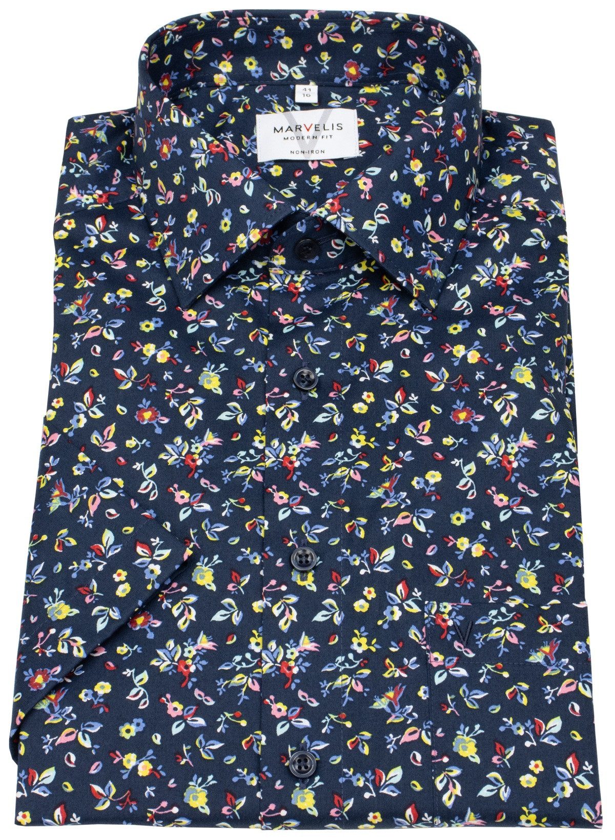 MARVELIS Kurzarmhemd Modern Fit leicht tailliert günstig online kaufen