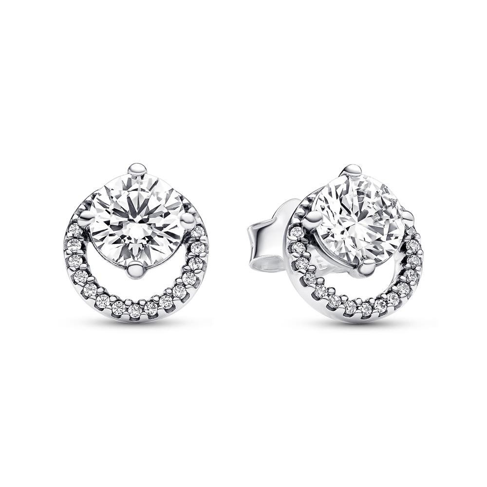 Paar Ohrstecker Ohrstecker Kreis aus Sterlingsilber mit Zirkonia von PANDORA Timeless