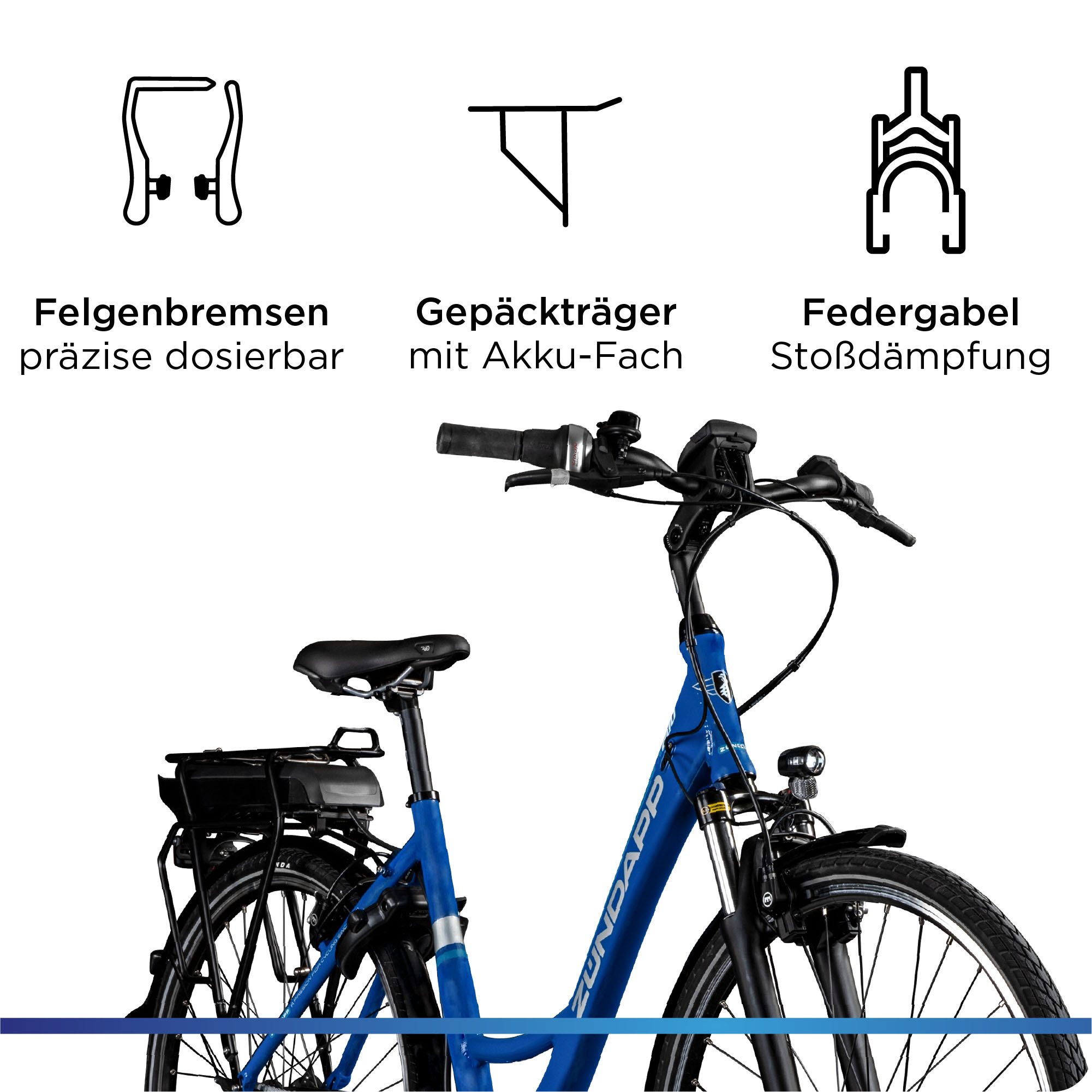 Zündapp E-Bike Cityrad X200 - Bosch Mittelmotor, 7 Gang Shimano Nexus Schaltwerk, Nabenschaltung, Mittelmotor, 400 Wh, Pedelec, Elektrofahrrad für Damen u. Herren