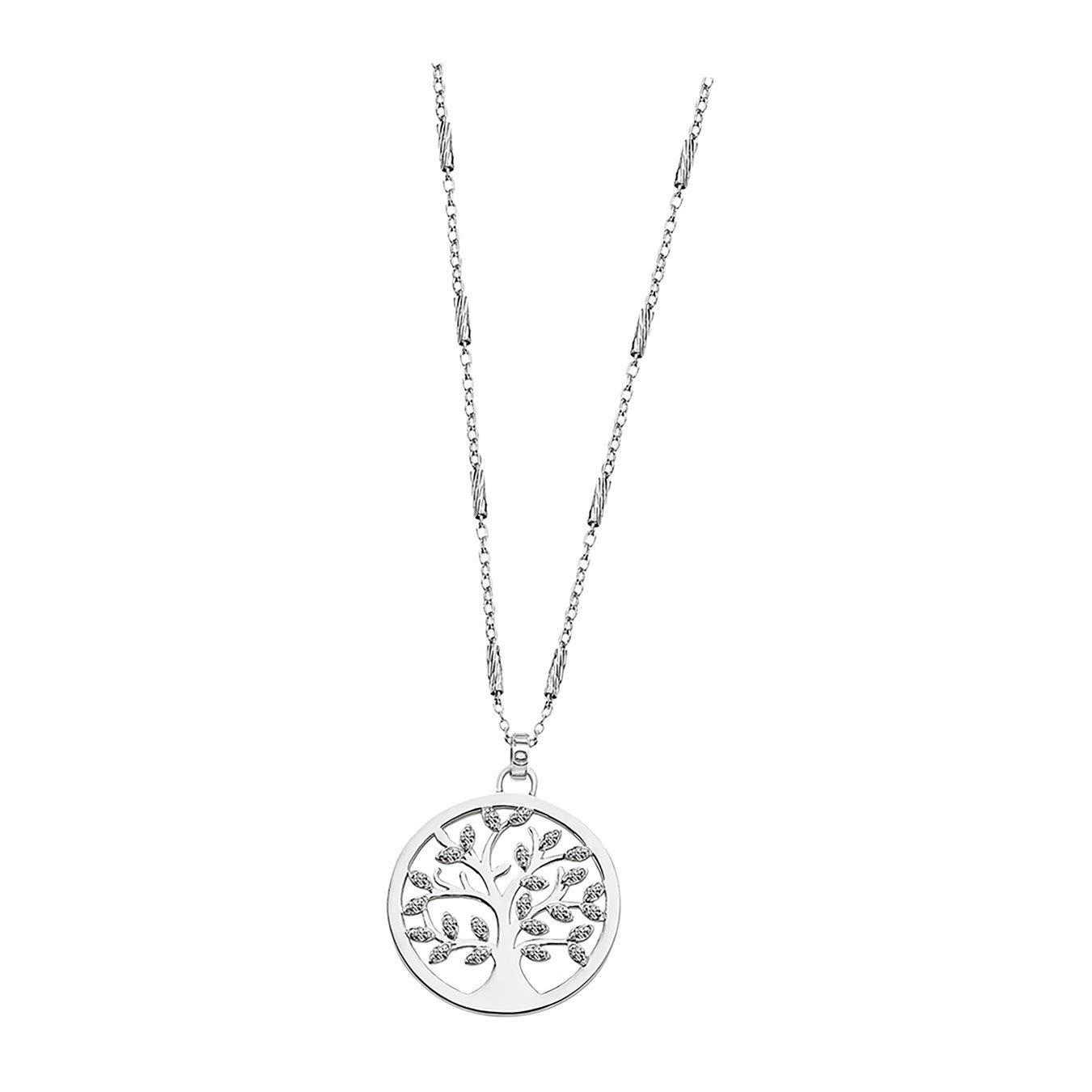 LOTUS SILVER Silberkette »LOTUS Silver Lebensbaum Halskette«, Halsketten  für Damen 925 Sterling Silber, weiß, silber