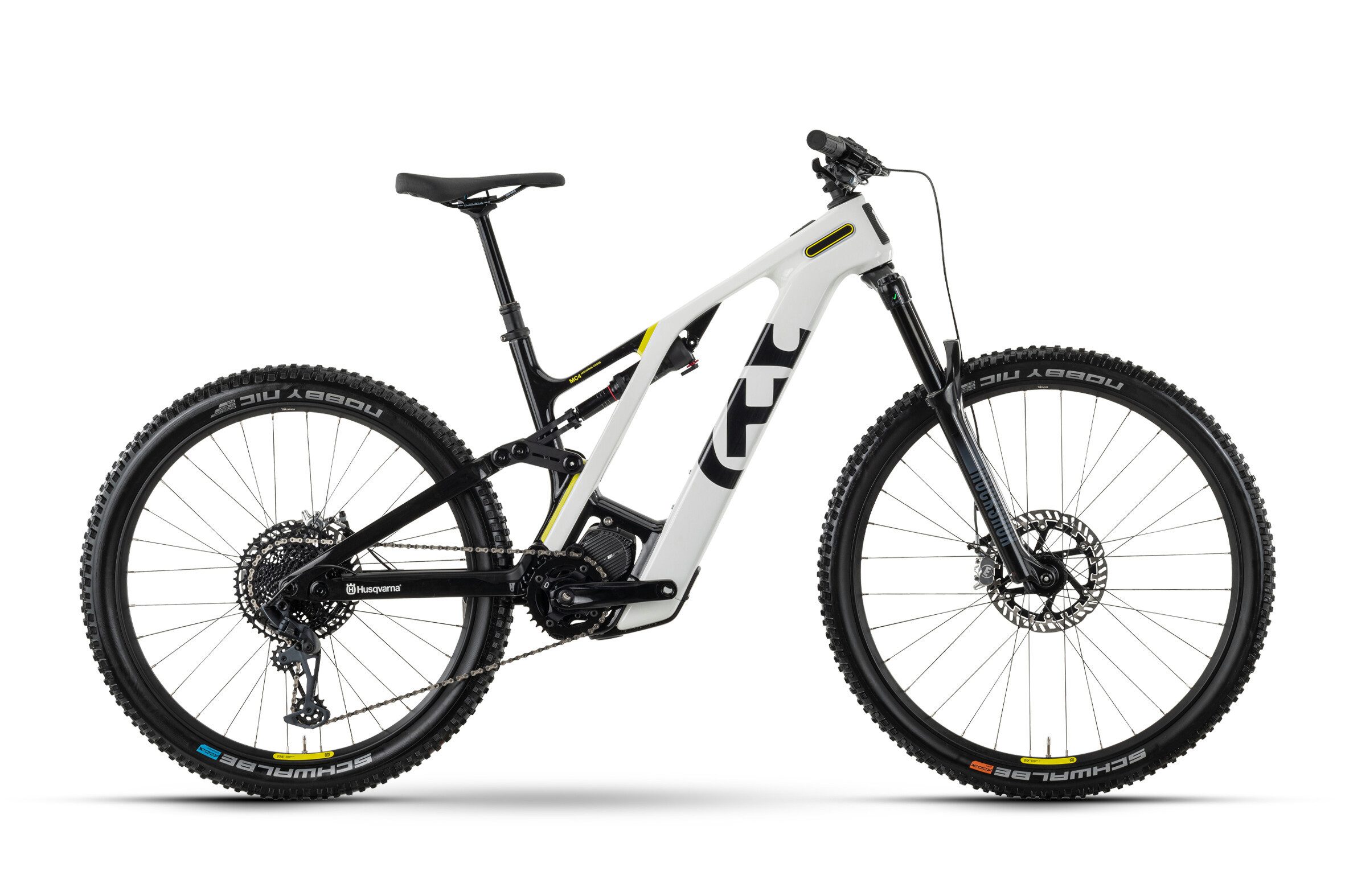 Husqvarna E-BICYCLES E-Bike Trail, Offroad Husqvarna Mountain Cross MC4, 12 Gang, Kettenschaltung, Mittelmotor, (mit Akkuladegerät, mit Akku-Schlüssel), Abfahrtgeeignet, Trailgeeignet, Bikeparkgeeignet