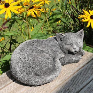 440s Gartenfigur 440s Katze schlafend Antiksteinguss L ca. 28 cm, (Stück)