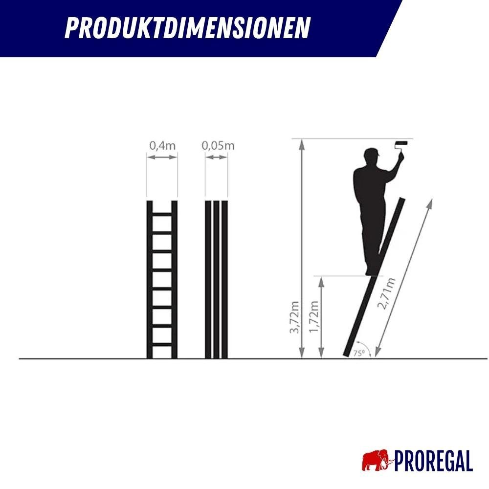 PROREGAL® Anlegeleiter Sprossen-Anlegeleiter ECONOMY PLUS, ohne günstig online kaufen
