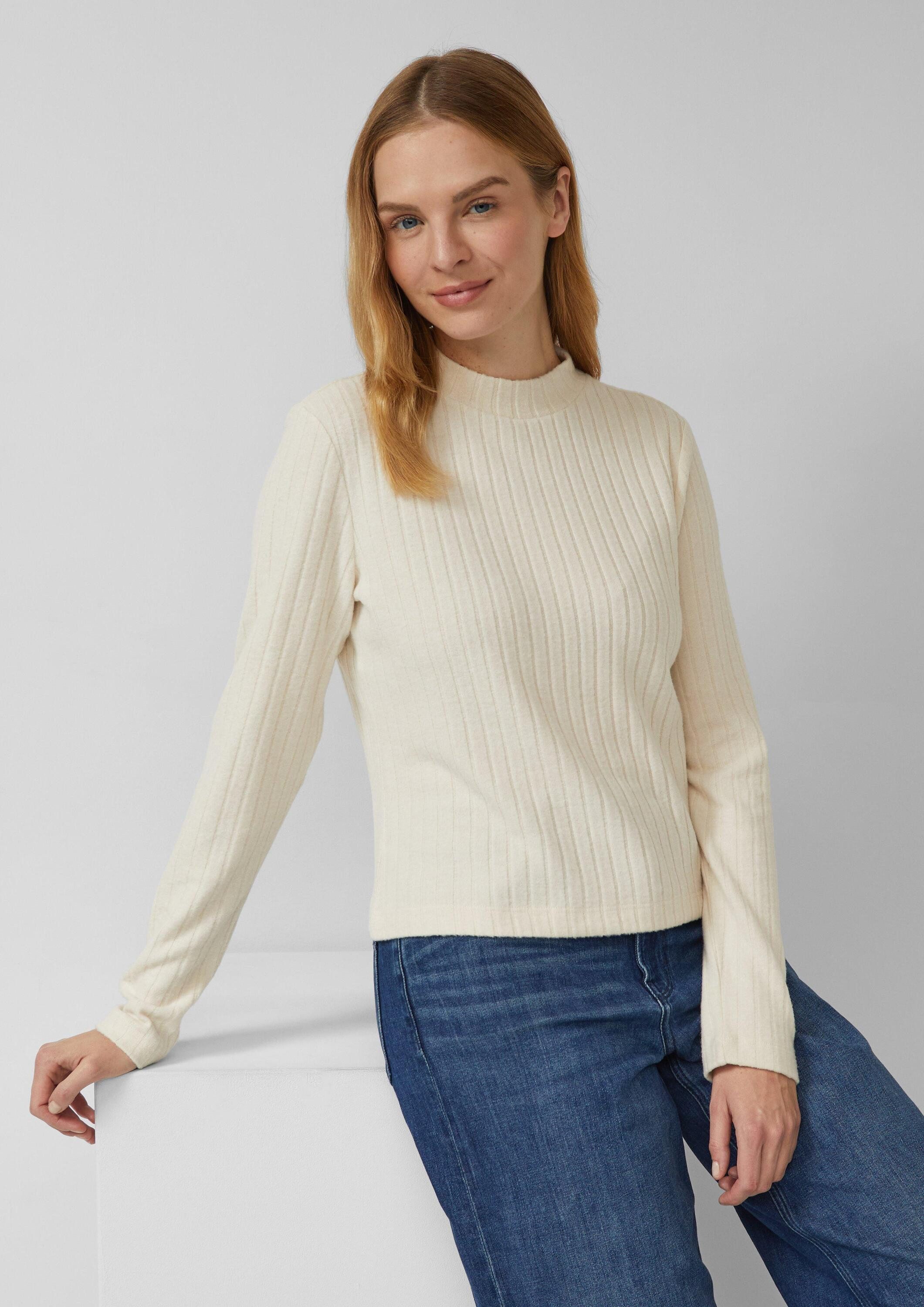 s.Oliver Langarmshirt T-Shirt Weiches Longsleeve mit Stehkragen günstig online kaufen