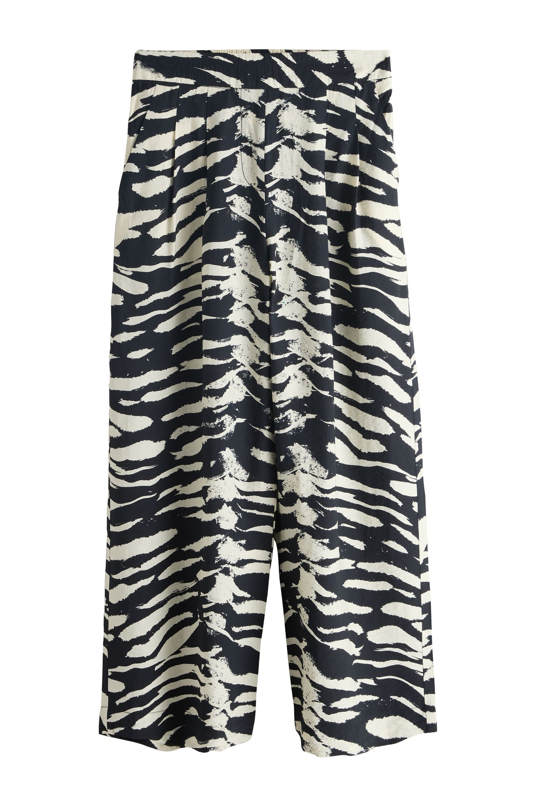 Palazzohose Hose mit weitem Bein und Leinenanteil