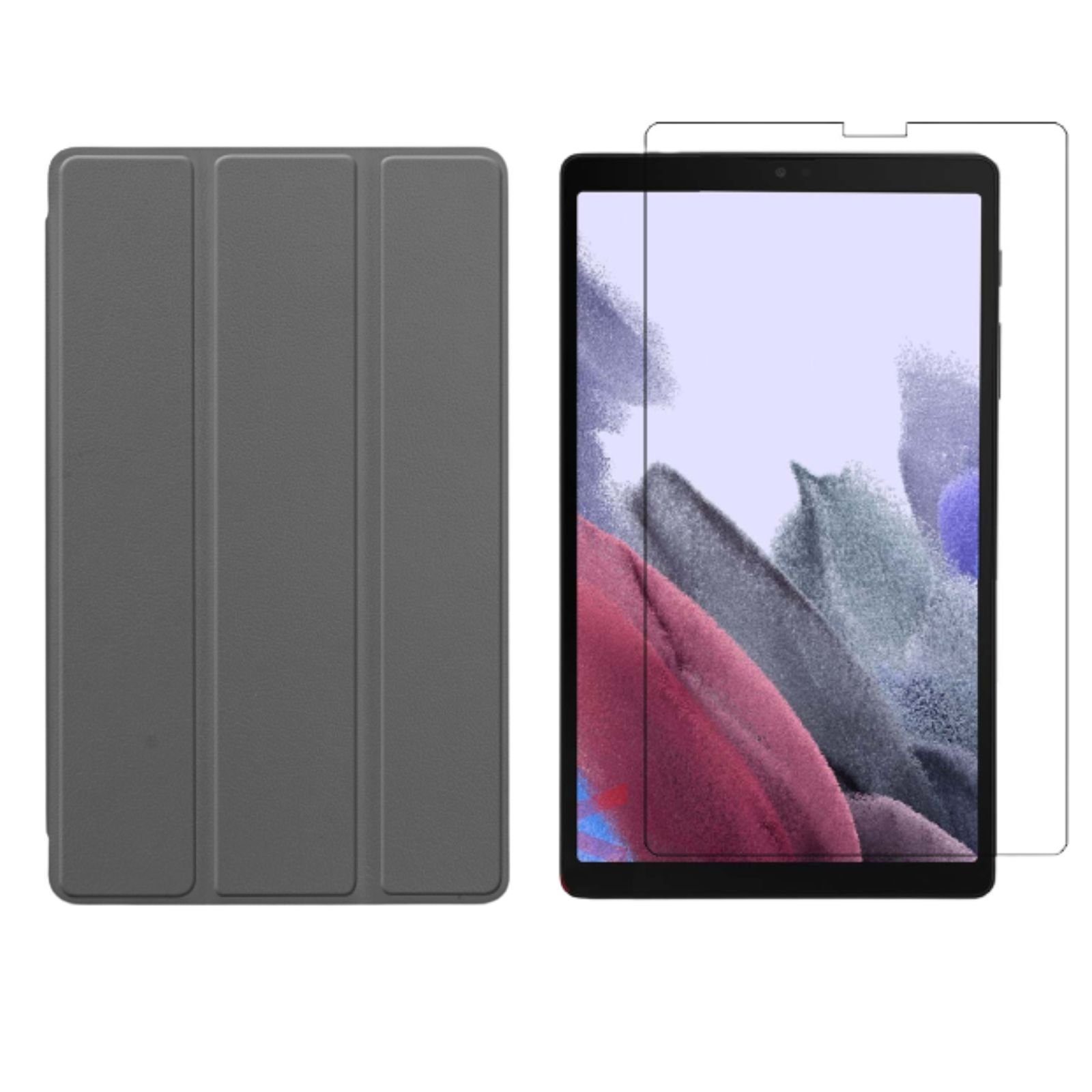 Lobwerk Tablet-Hülle 2in1 Set (Hülle + Glas) für Samsung Galaxy Tab A7 Lite 2021 SM-T220, Wake & Sleep Funktion, Sturzdämpfung, Aufstellfunktion