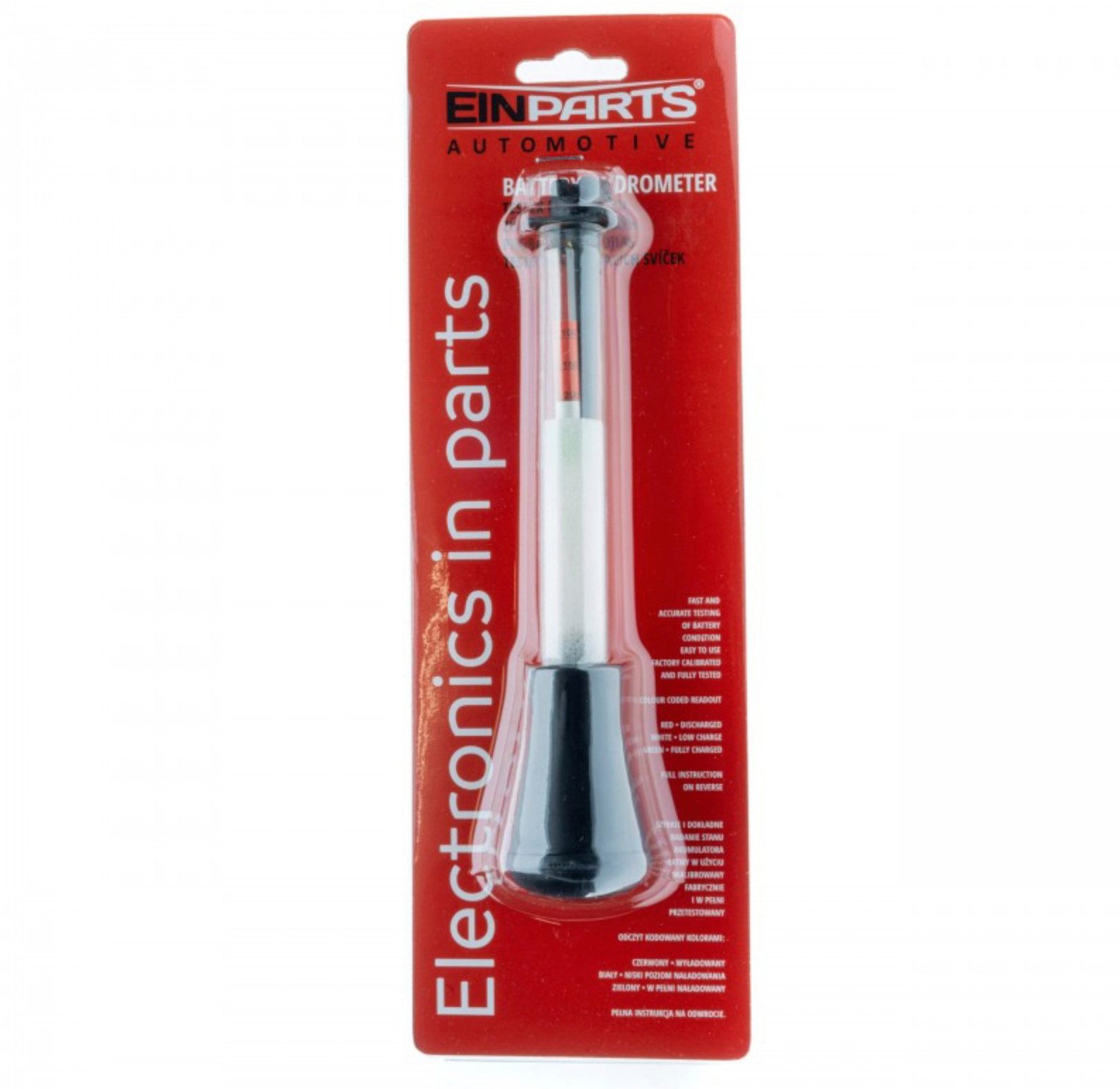 EINPARTS Automotive Kfz-Diagnosegerät Batterie Prüfer Tester Batteriesäureprüfer Elektrolytdichtemesser, Farbanzeige zur einfachen Bewertung: Rot, Weiß, Grün