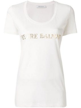 Balmain T-Shirt PIERRE BALMAIN ICONIC OFF-WHITE LOGOSHIRT LOGO BRAND SHIRT T-SHIRT TOP