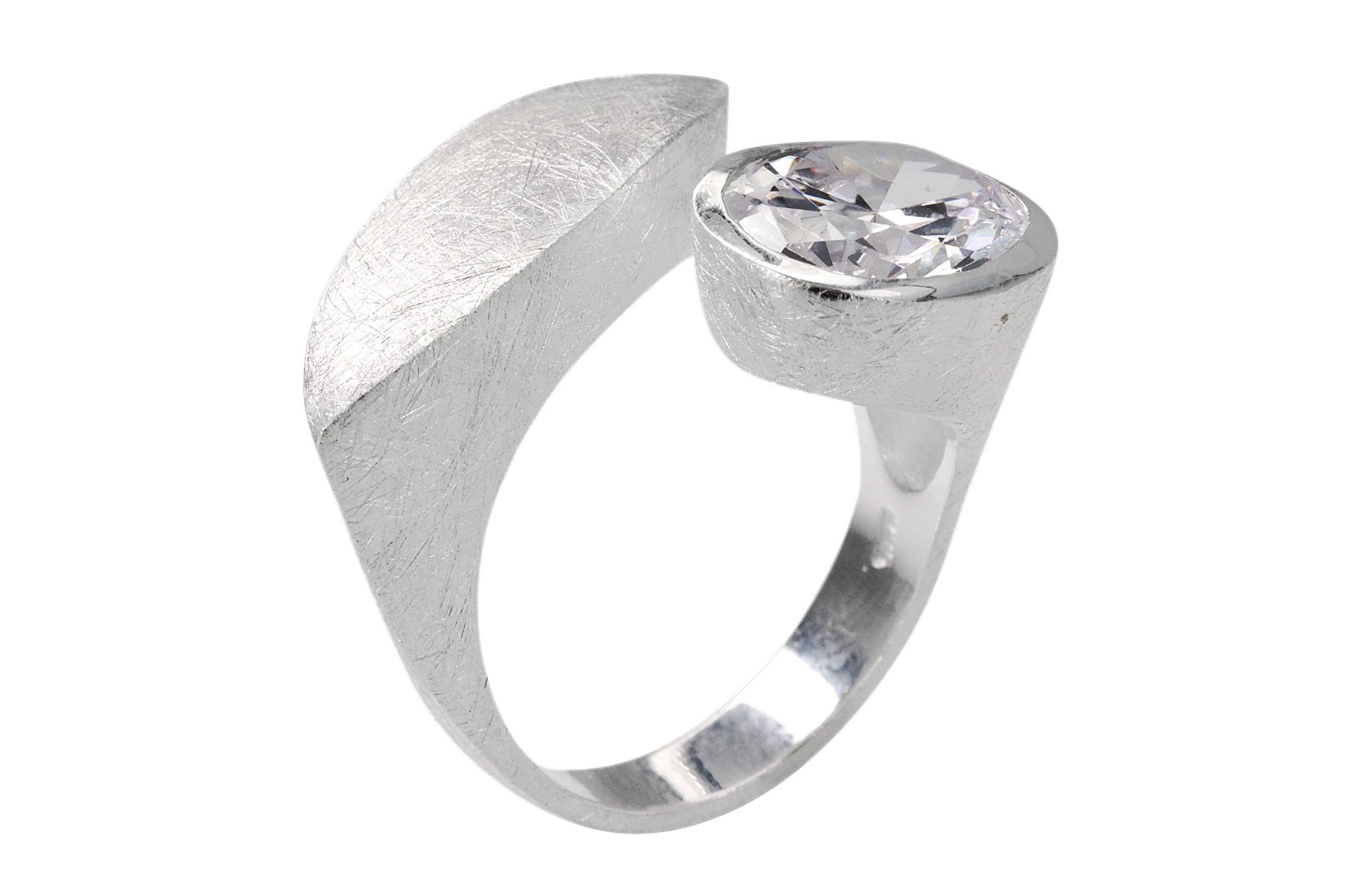 Silberring XL Offener Ring "Strahlend schön"