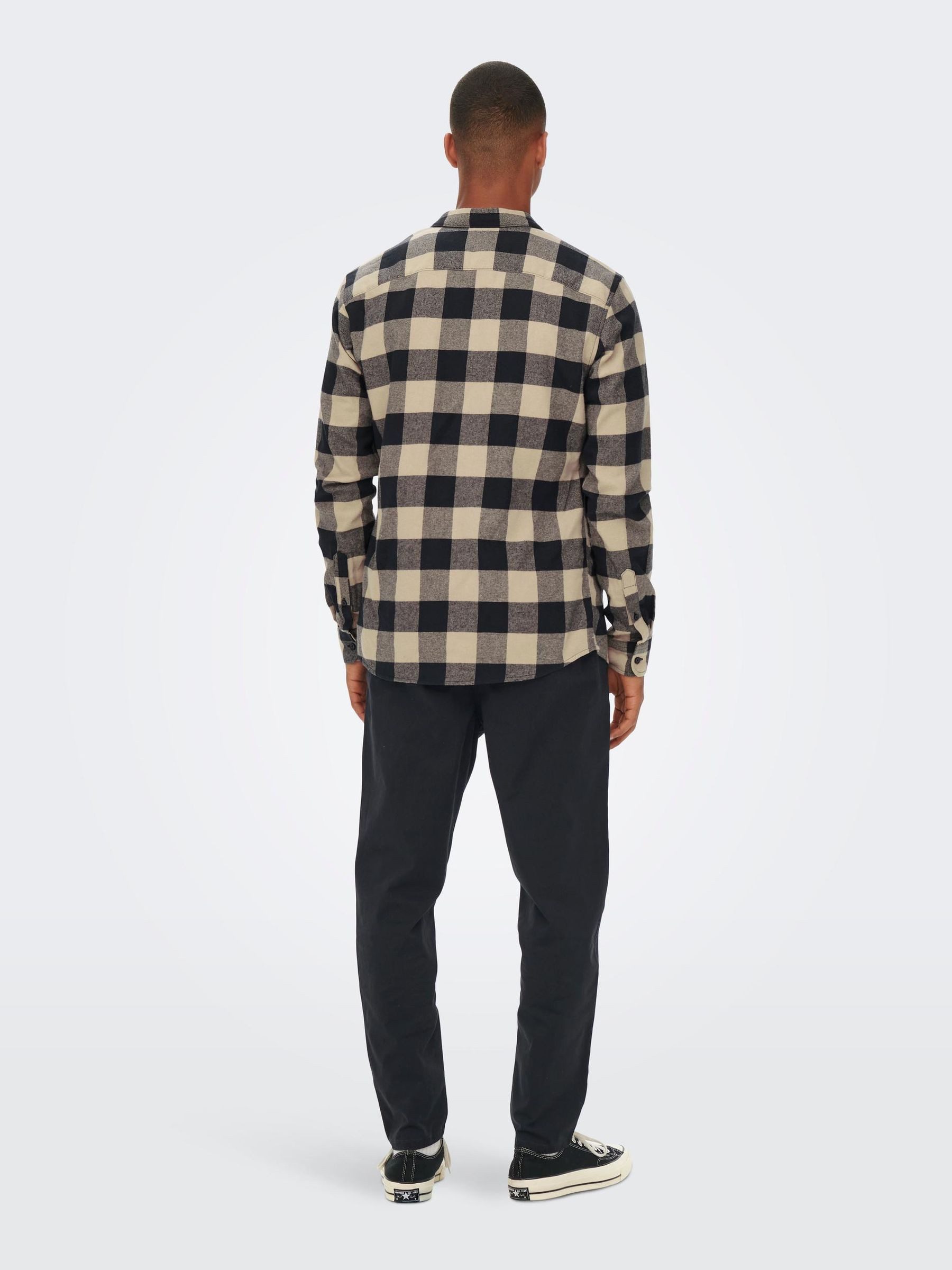 ONLY & SONS Langarmhemd Freizeit Karohemd Holzfäller Kariertes Flanellhemd (1-tlg) ONSGUDMUND LS CHECKED SHIRT NOOS