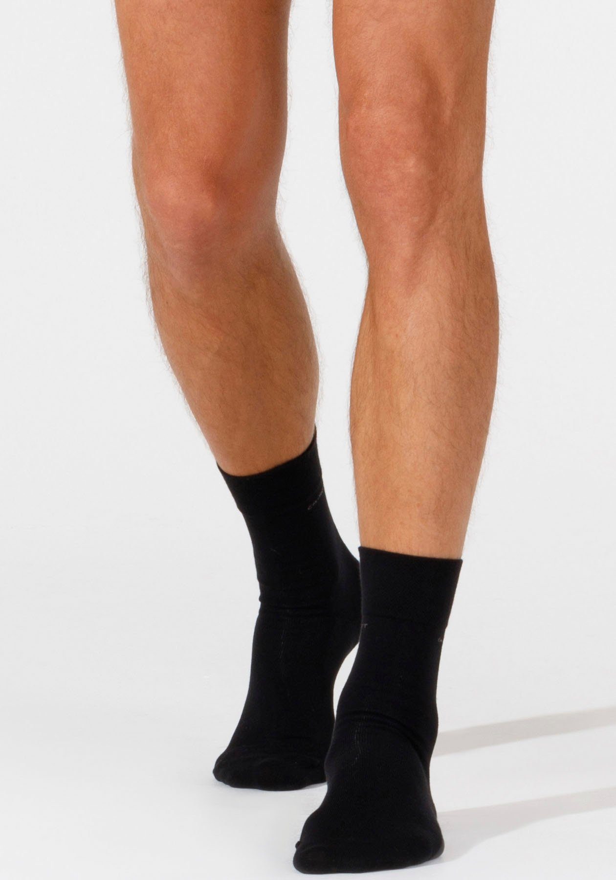 Socken Camano verstärktem Fersen- und 4-Paar) (Packung, Zehenbereich Mit schwarz