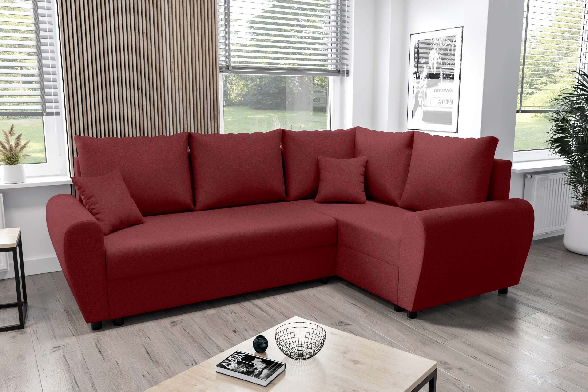 Stylefy Ecksofa Valence, Bettkasten, Eckcouch, Design Modern L-Form, Sitzkomfort, mit mit Sofa, Bettfunktion