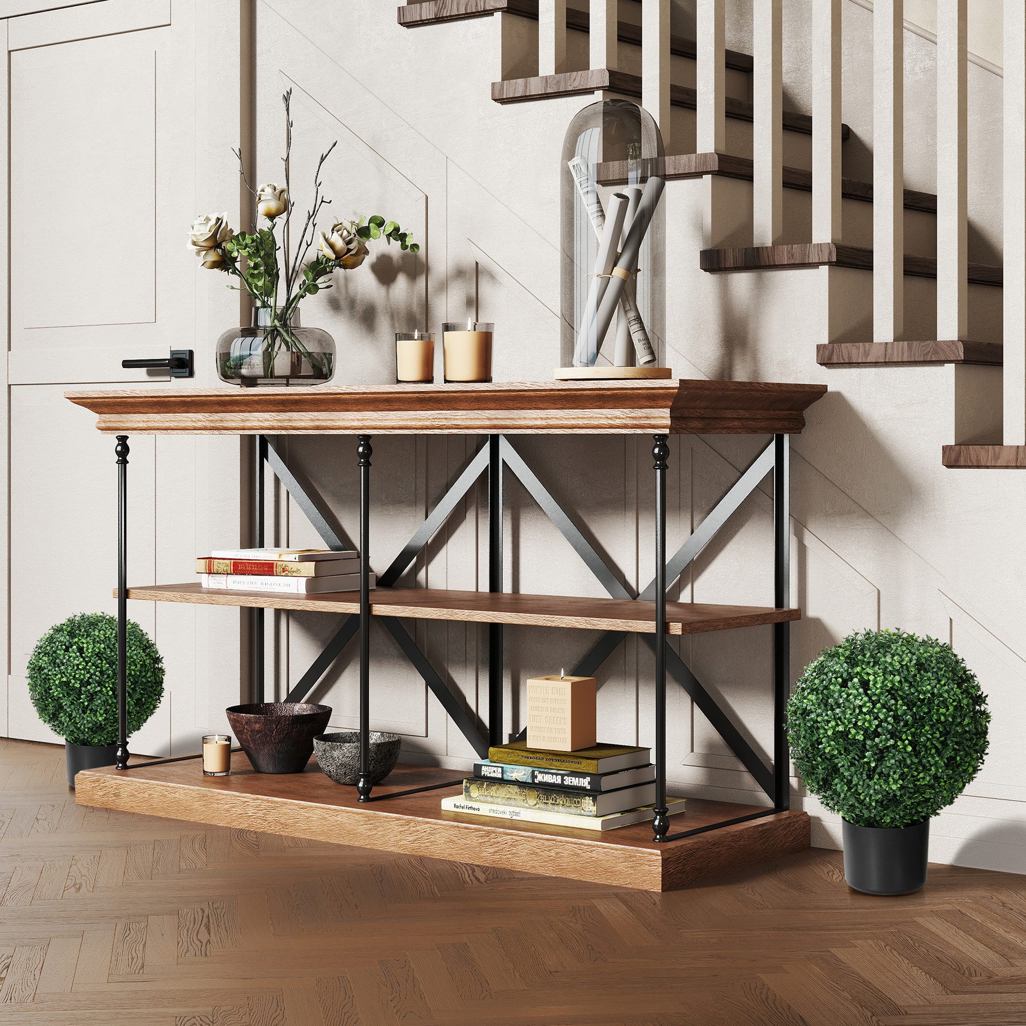 HOMCOM Künstliche Pflanzen  2er-Set mit Blumentopf