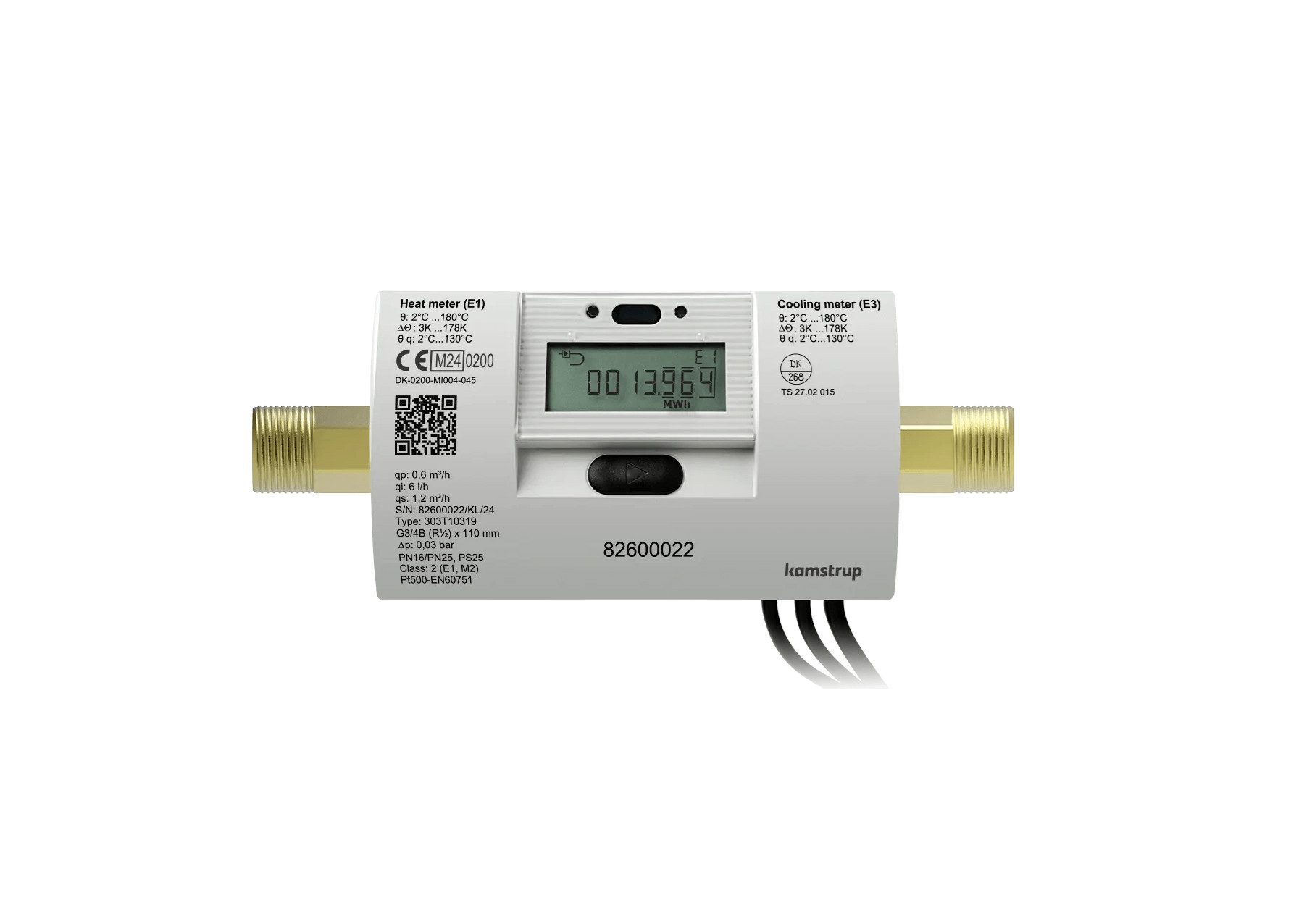 ganz24 Fußbodenheizung Wärmemengenzähler Multical 303 Qn 0,6 / 1,5 / 2,5, Ultraschalltechnologie