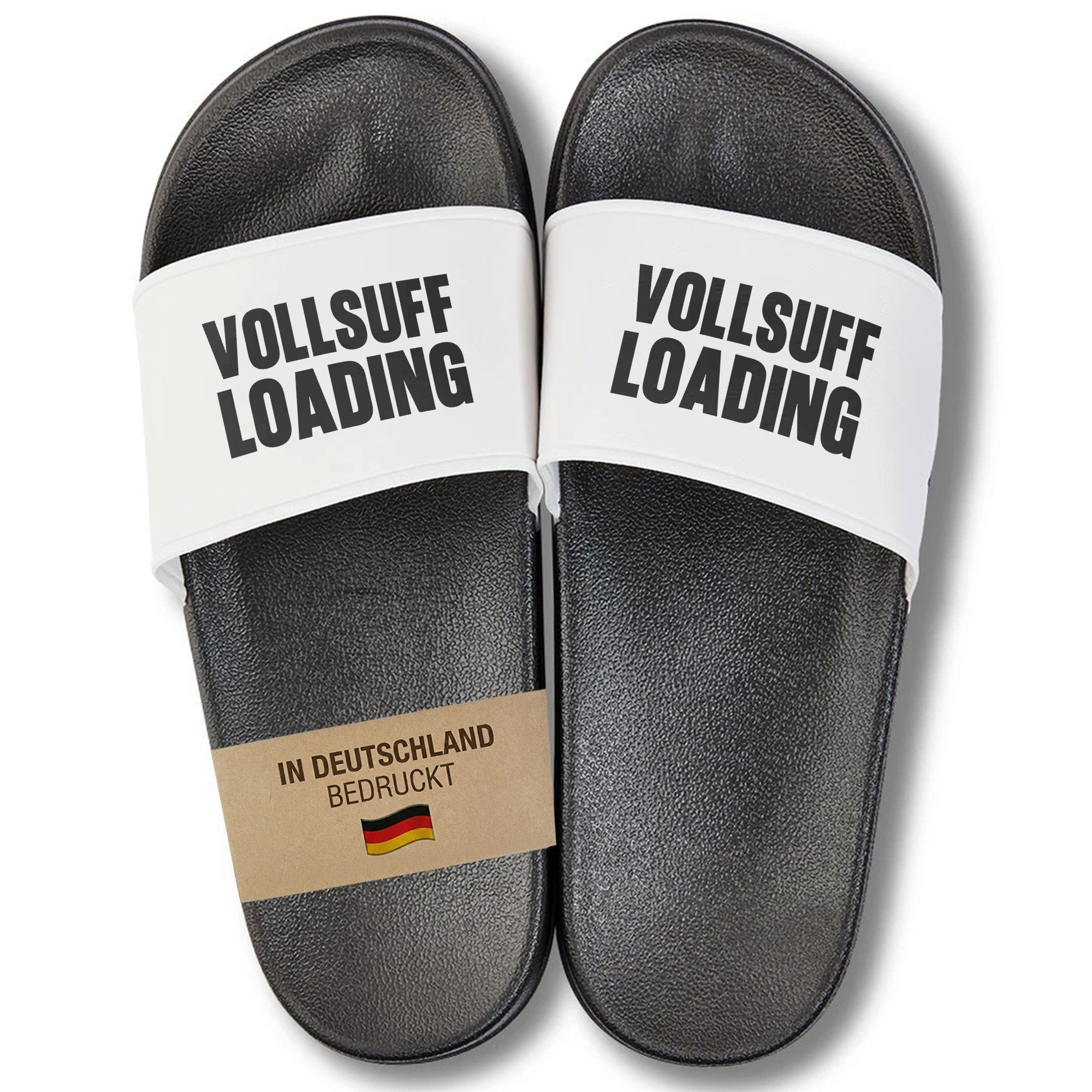 22Feels Geschenk Badelatschen Männer Malle Party JGA Vollsuff Spruch Badepantolette IN DEUTSCHLAND BEDRUCKT