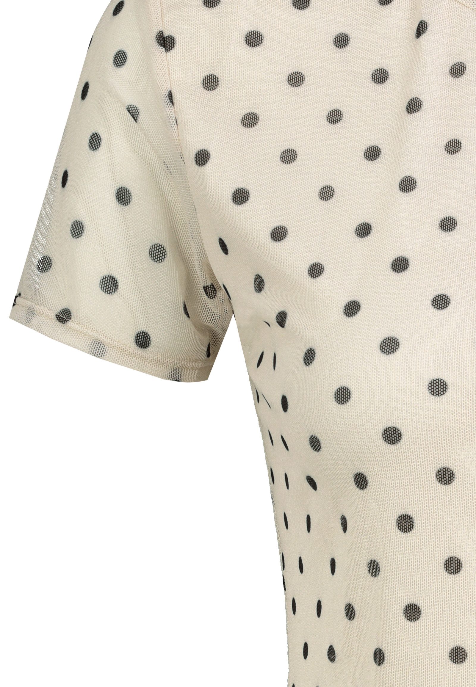 SUBLEVEL T-Shirt Damen Mesh T-Shirt mit Polka-Dots mit Punkten, vorne gefüttert, hinten transparent