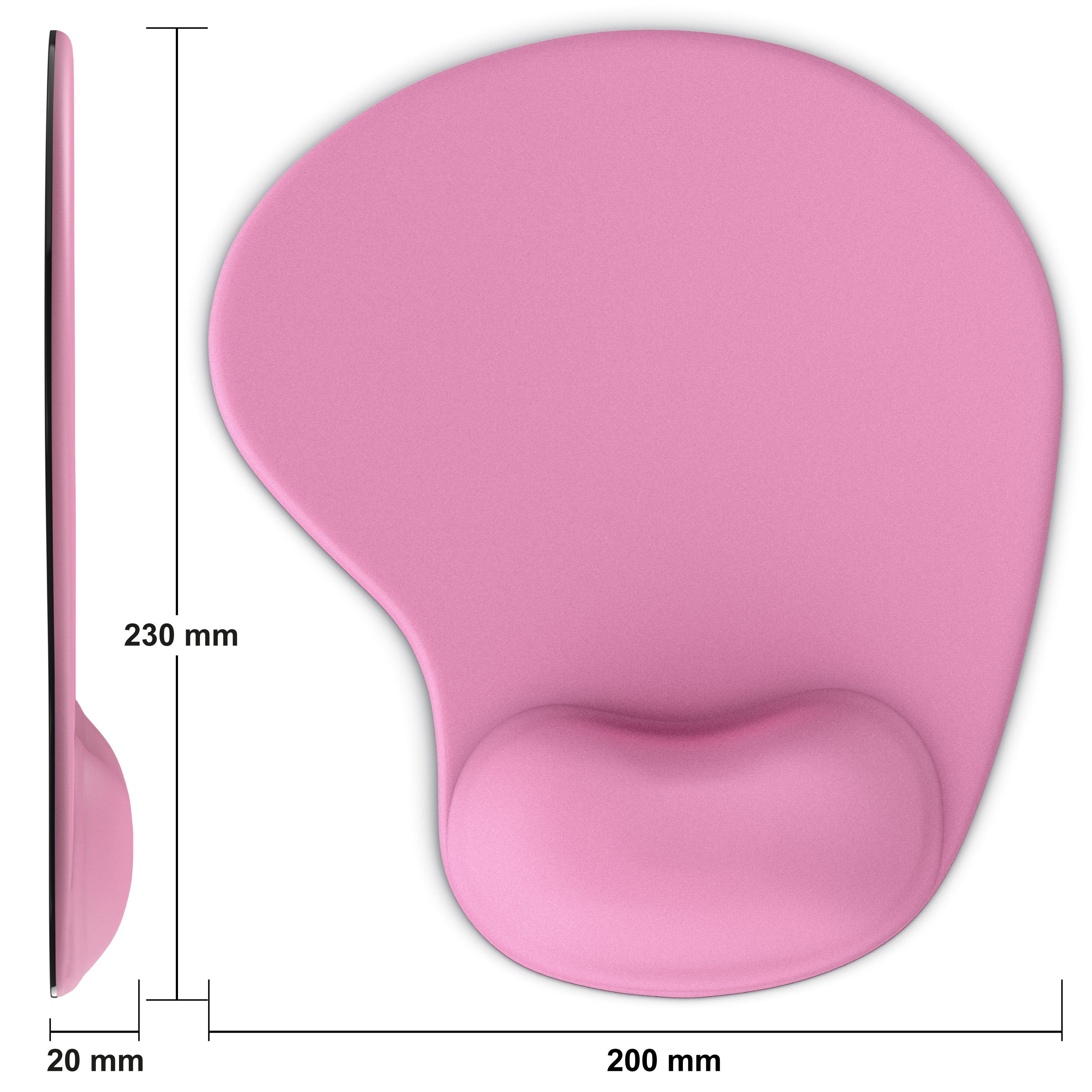 CSL Mauspad Office Gel Mousepad mit ergonomischer Handgelenkauflage, Office Gel Mousepad mit ergonomischer Handgelenkauflage,dunkelrosa