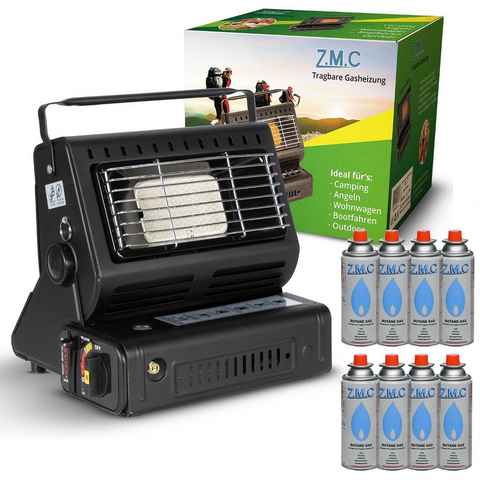 Z.M.C.GMBH Heizstrahler 2in1 Tragbare Camping Gaskocher Gasheizung + 8x Gaskartuschen MSF-1A, 227g Camping Heizung Heizstrahler Zeltheizung Butangas Campingkocher