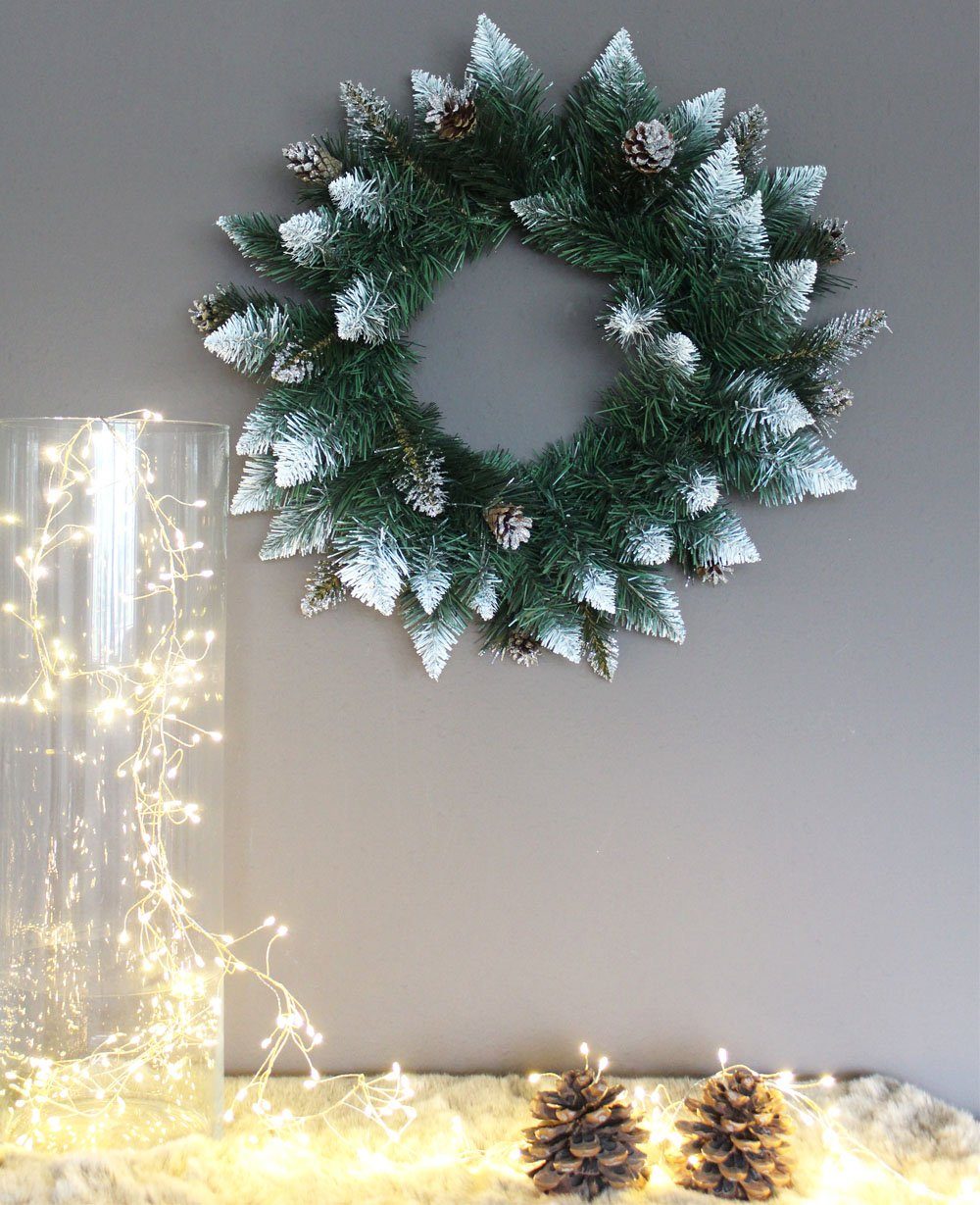 Arnusa Dekokranz künstlicher Tannenkranz Weihnachtskranz Türkranz 50 cm Kra günstig online kaufen