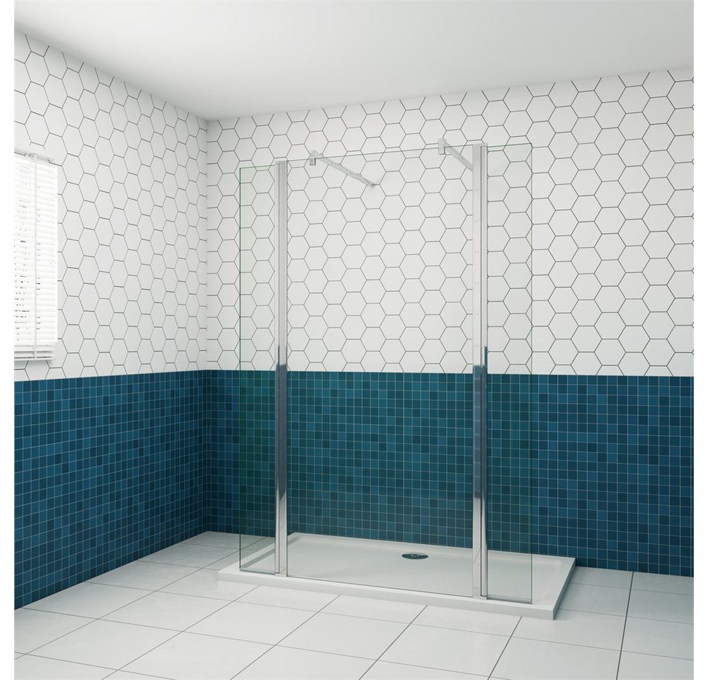 Thumbnail - duschspa Duschwand 200cm 8mm Glas Duschkabine Duschabtrennung Trennwand, Einscheibensicherheitsglas, Sicherheitsglas, (S...