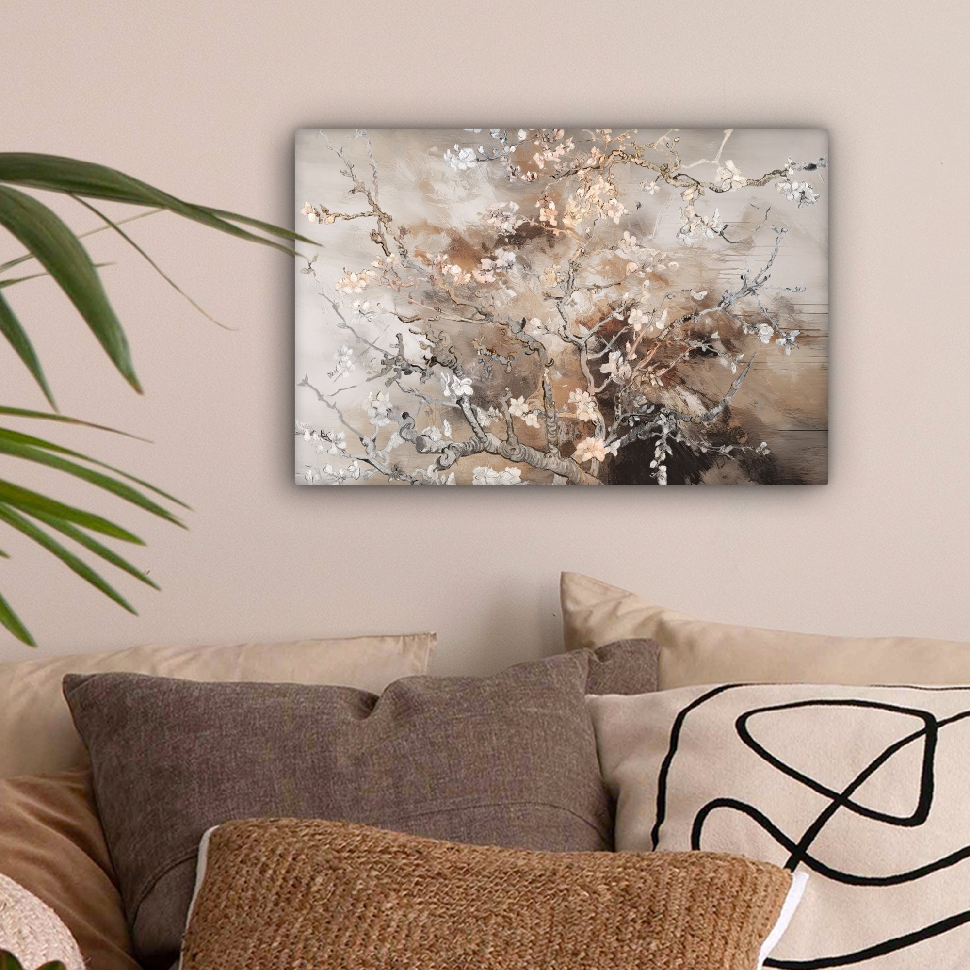 OneMillionCanvasses® Leinwandbild Mandelblüte - Kunst - Van Gogh - Beige - günstig online kaufen