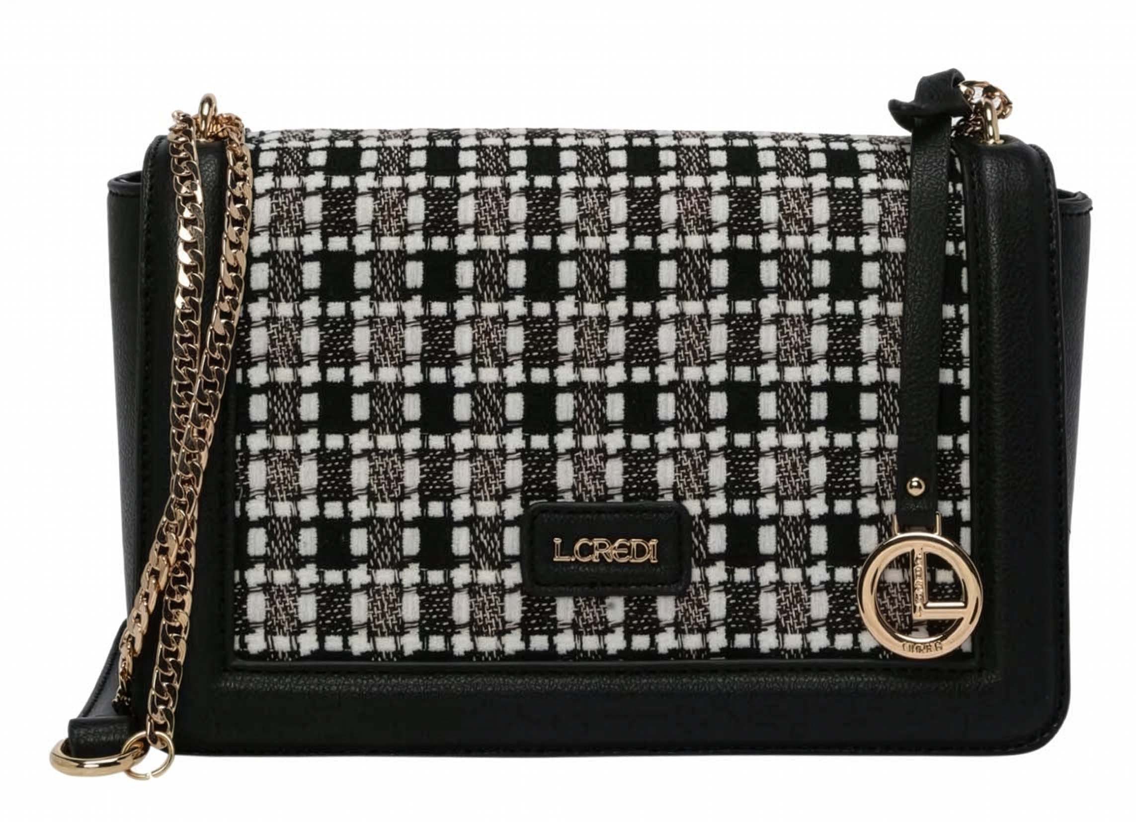 L. CREDI Umhängetasche L.CREDI-Damen-Umhängetasche LILOTTA -Fb schwarz/Braun
