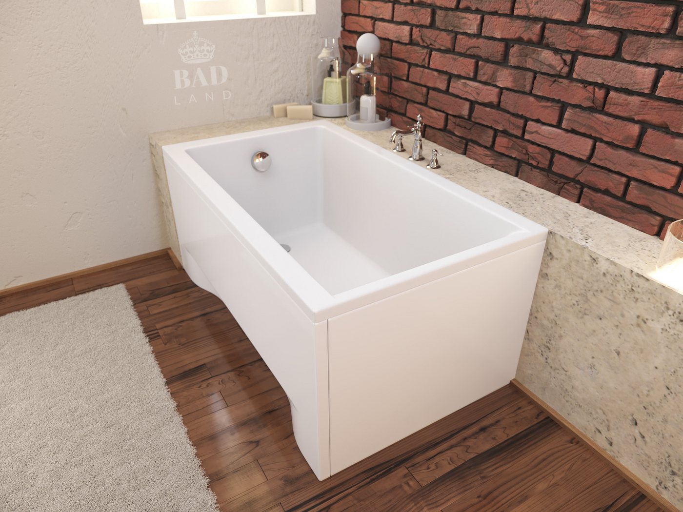 Thumbnail - KOLMAN Badewanne Rechteck Capri 120x70, Ablaufgarnitur & Füße GRATIS